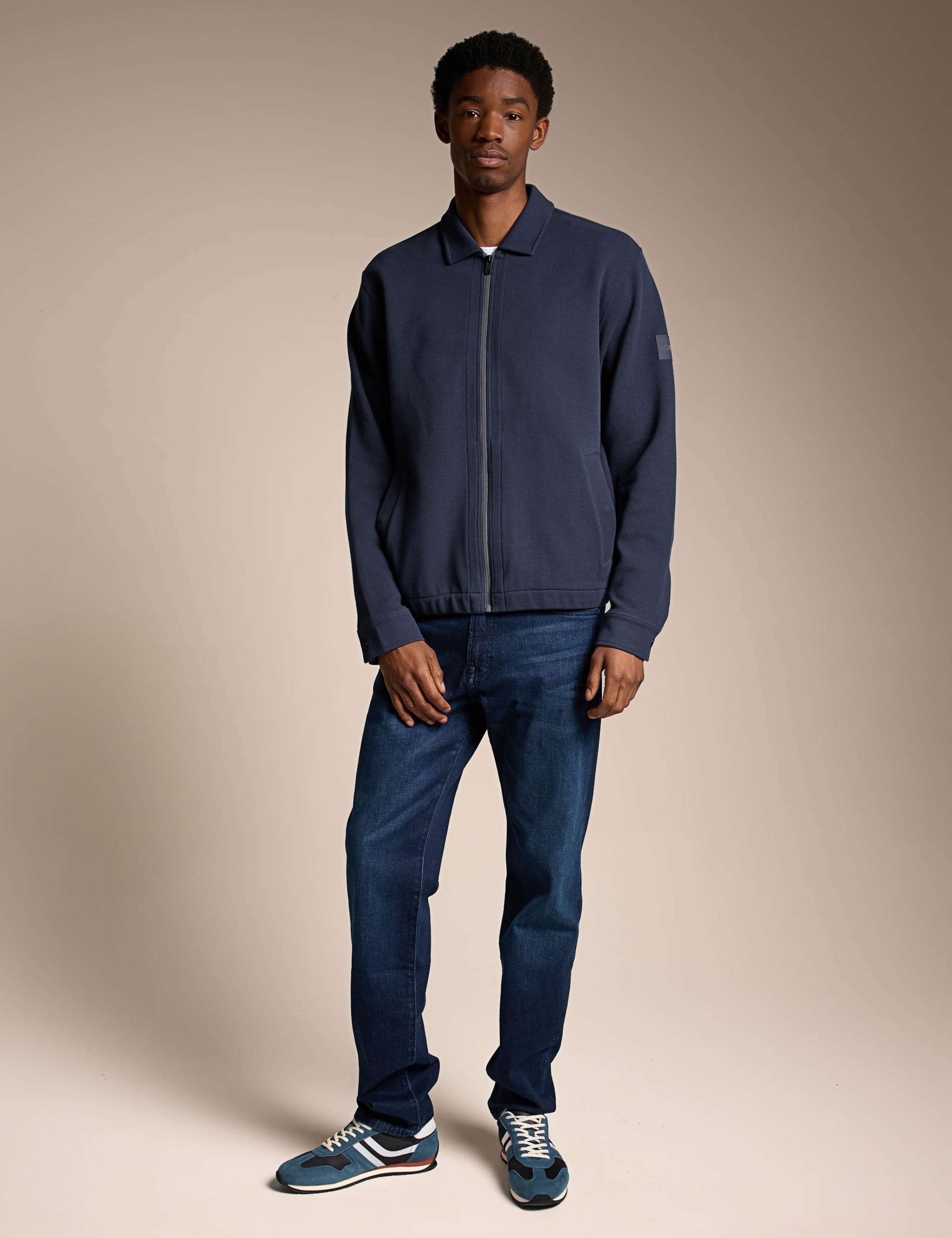 Cotton Rich Collared Zip Up Short Jacket 1 of 4