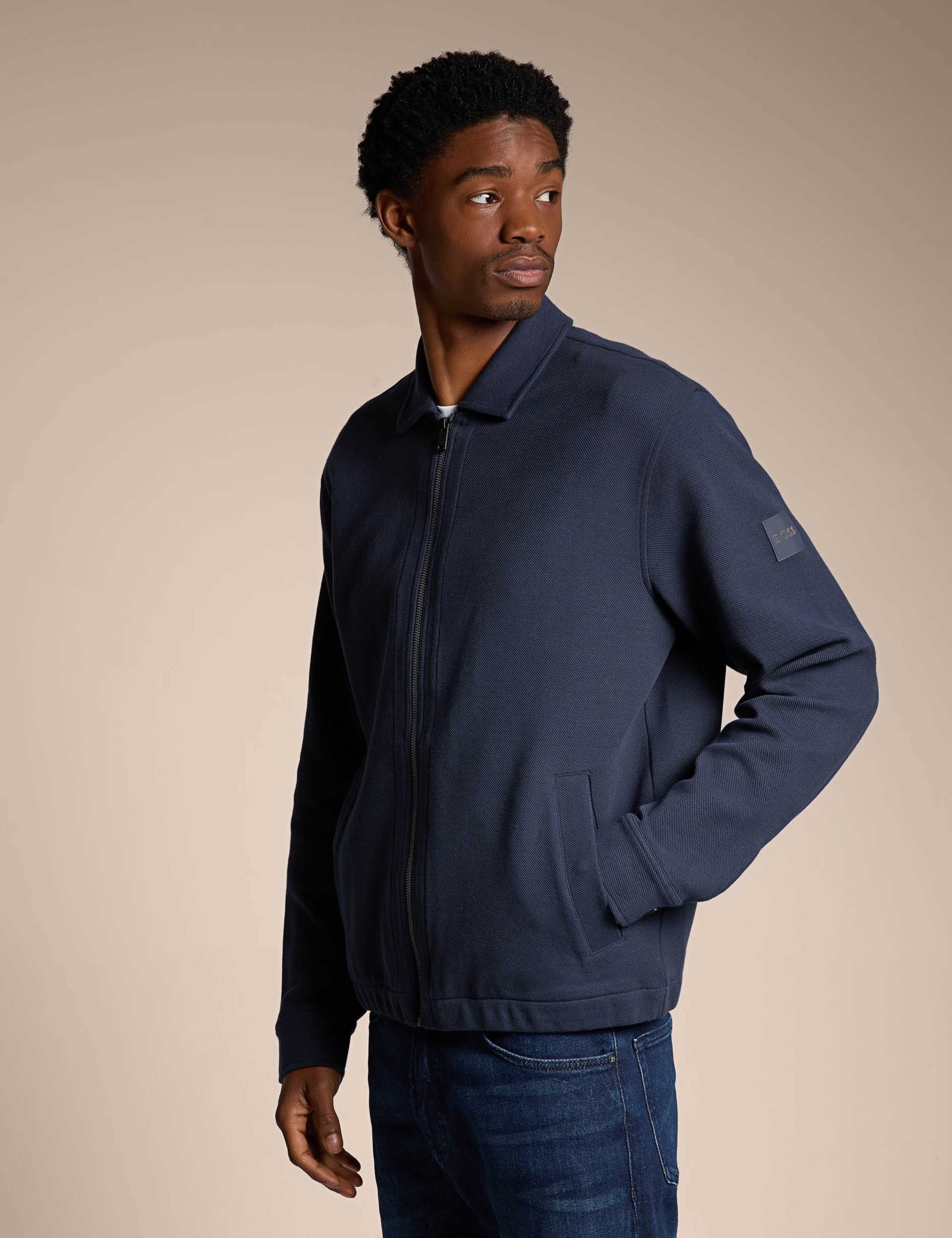 Cotton Rich Collared Zip Up Short Jacket 2 of 4