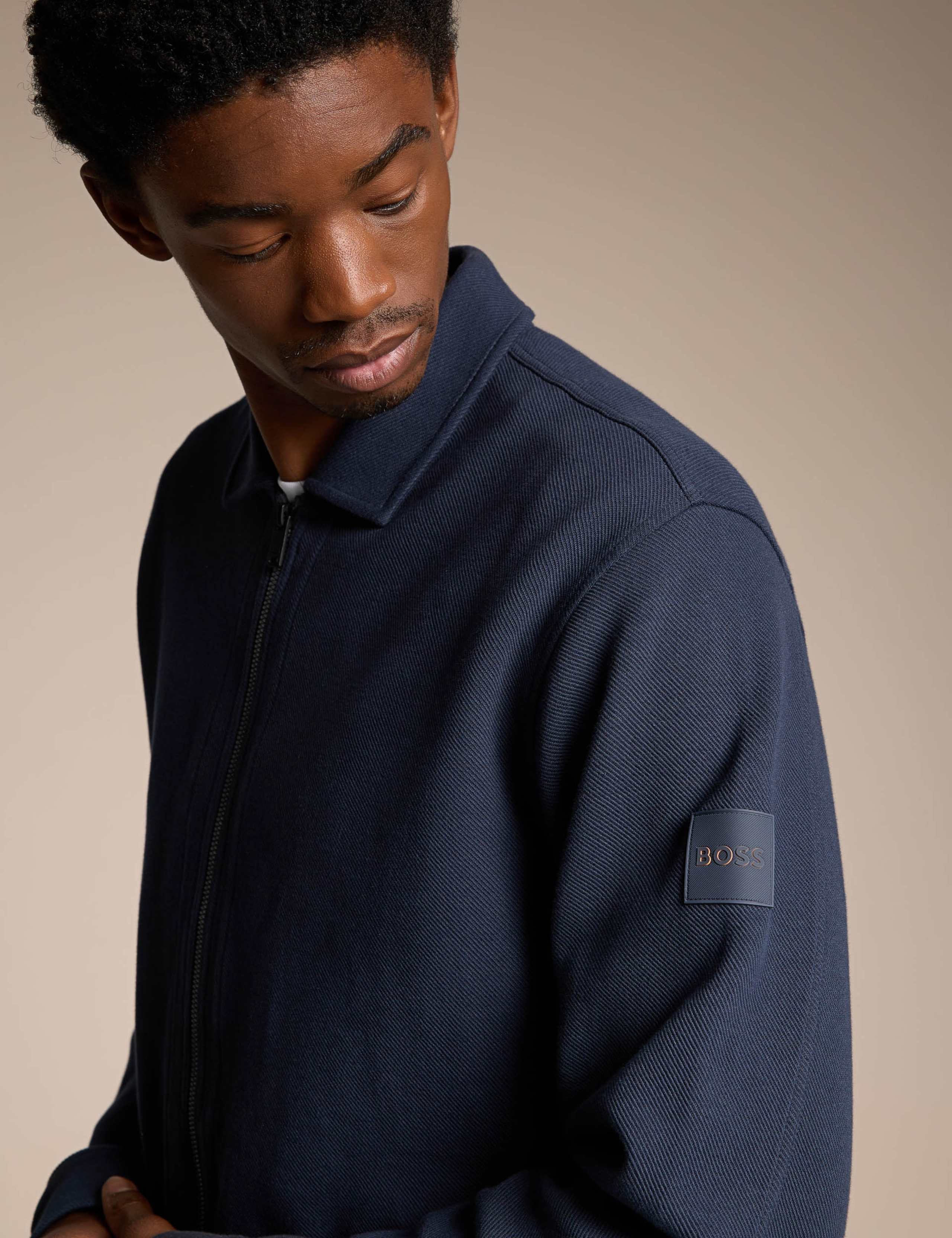 Cotton Rich Collared Zip Up Short Jacket 4 of 4