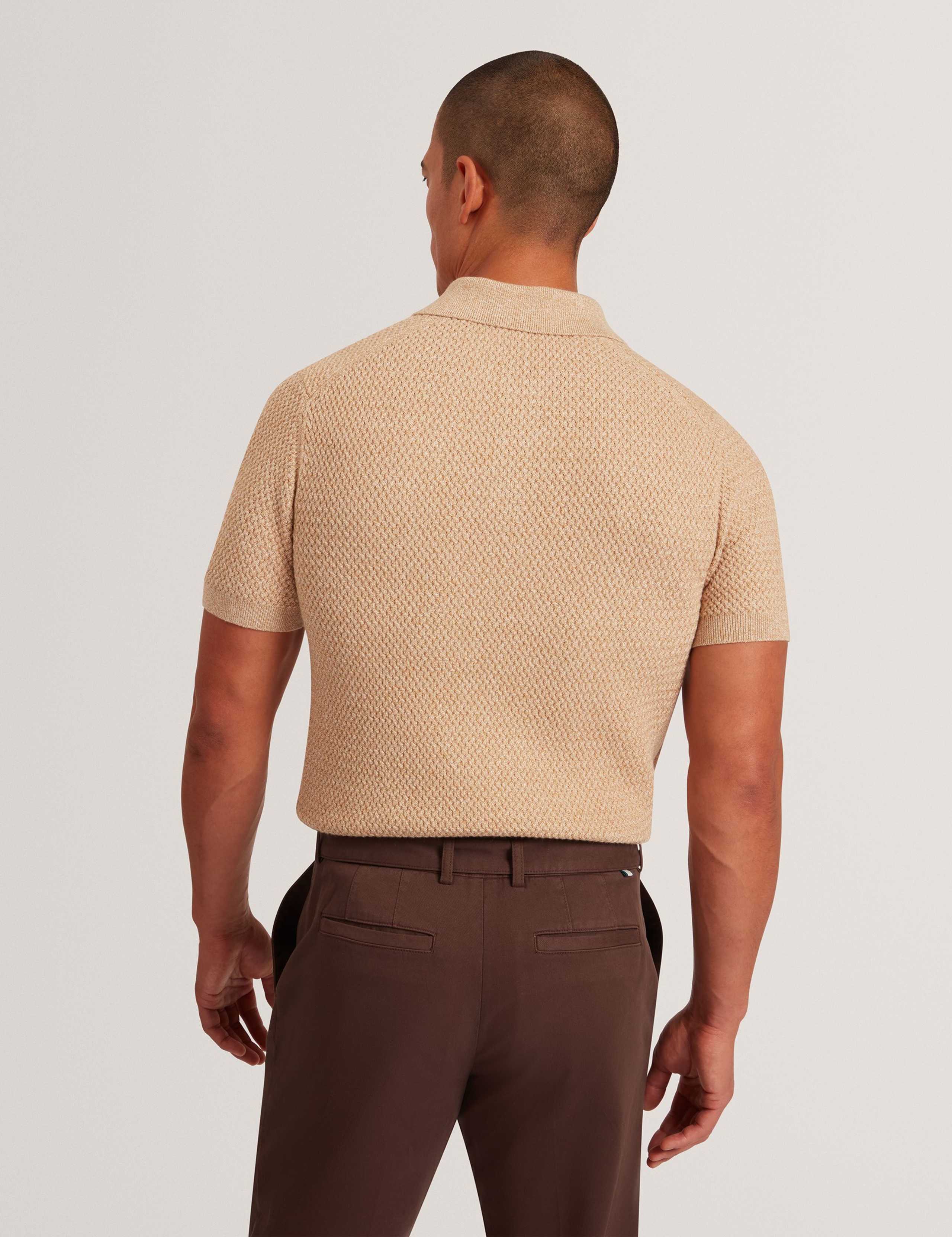 Textured Knitted Polo Shirt with Wool 3 of 4