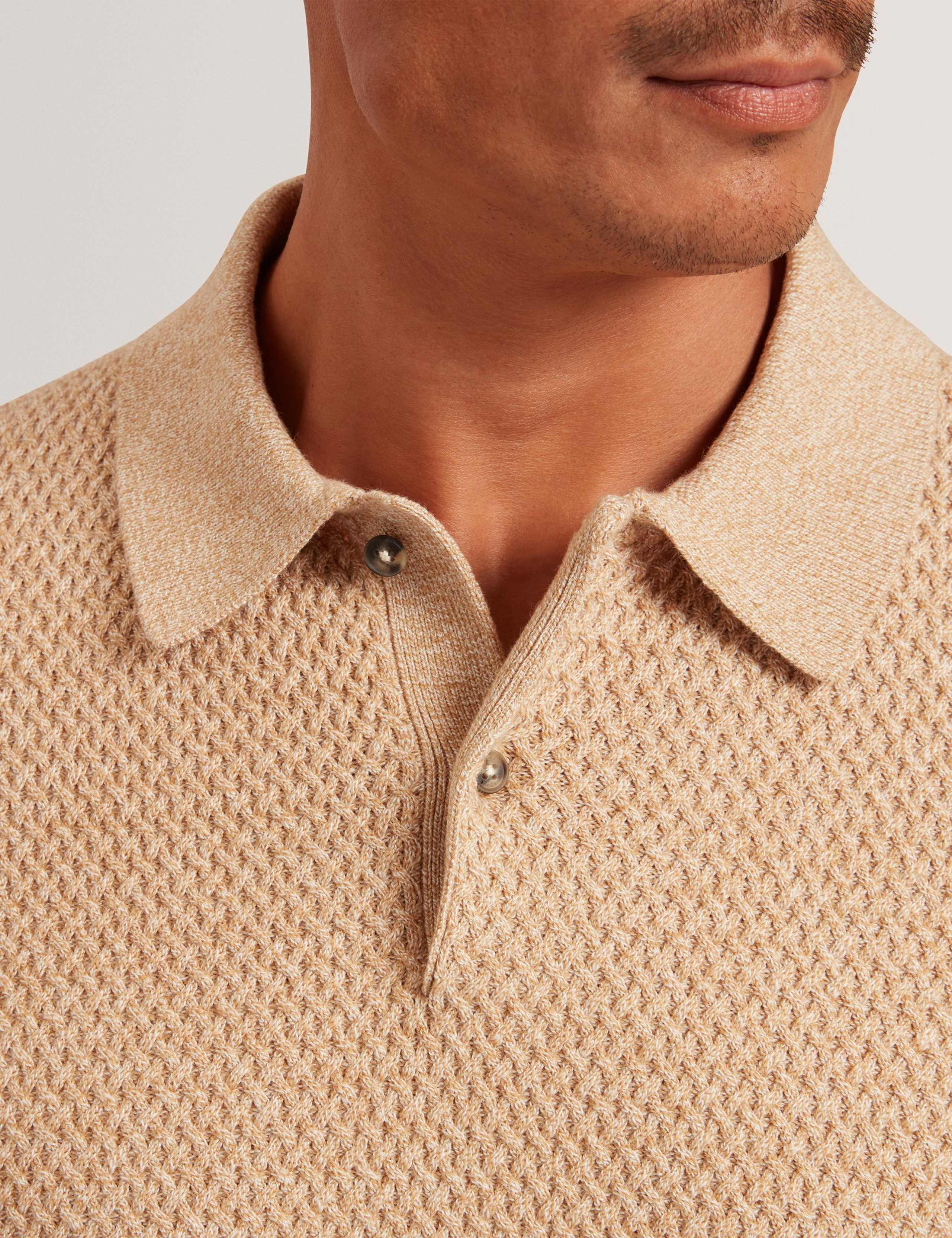 Textured Knitted Polo Shirt with Wool 4 of 4