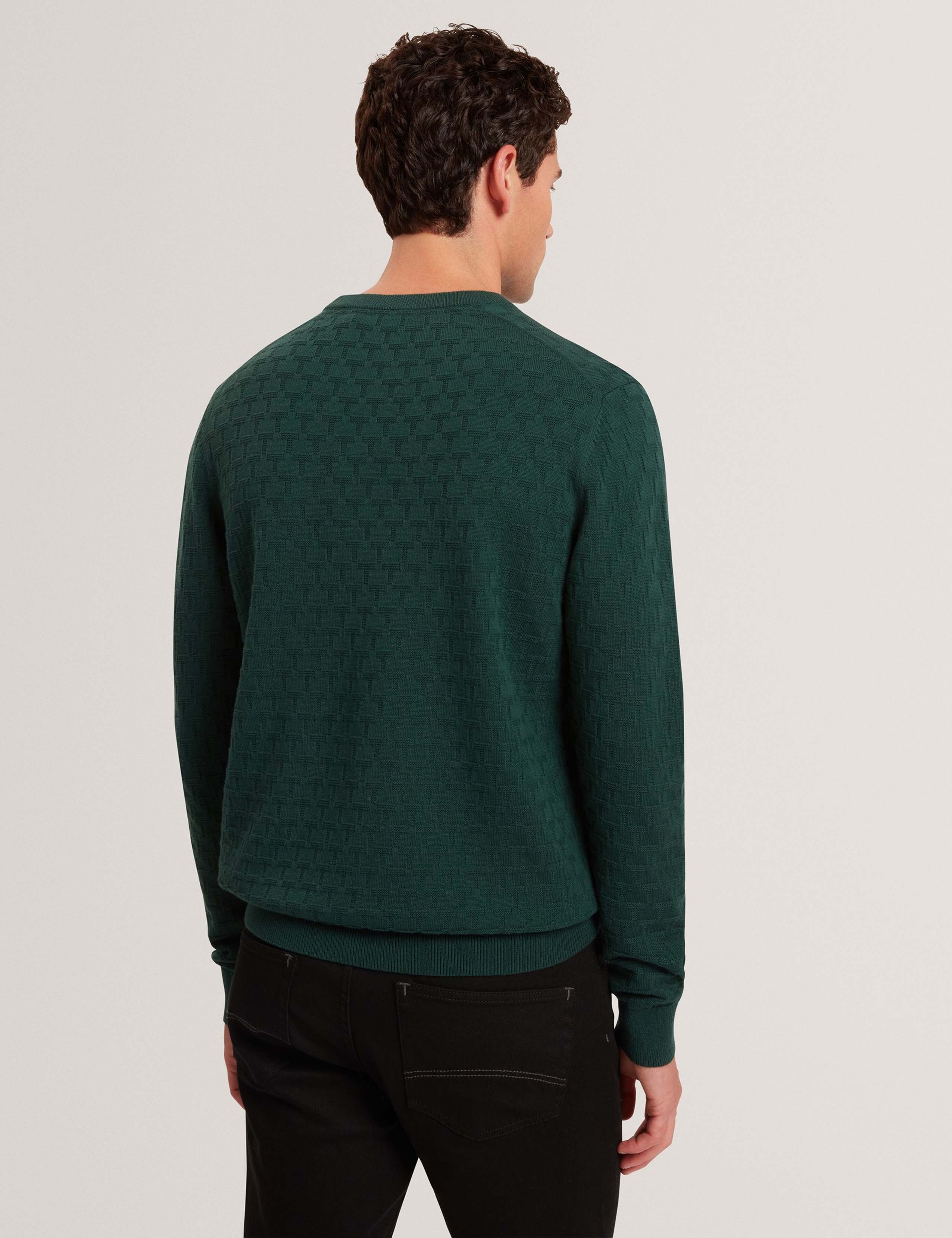 Cotton Rich Textured Crew Neck Jumper 4 of 4