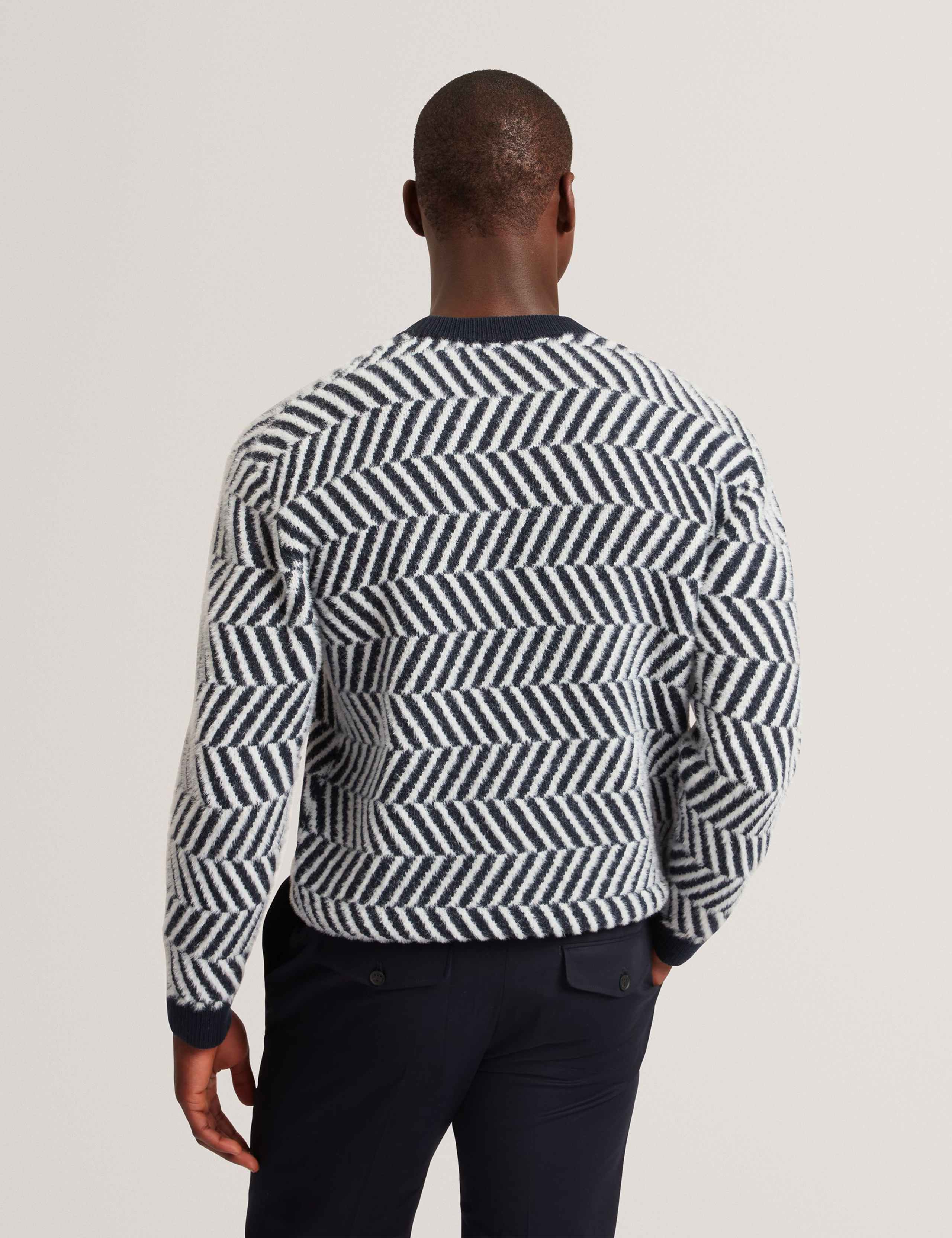 Wool Blend Geometric Crew Neck Jumper 4 of 4