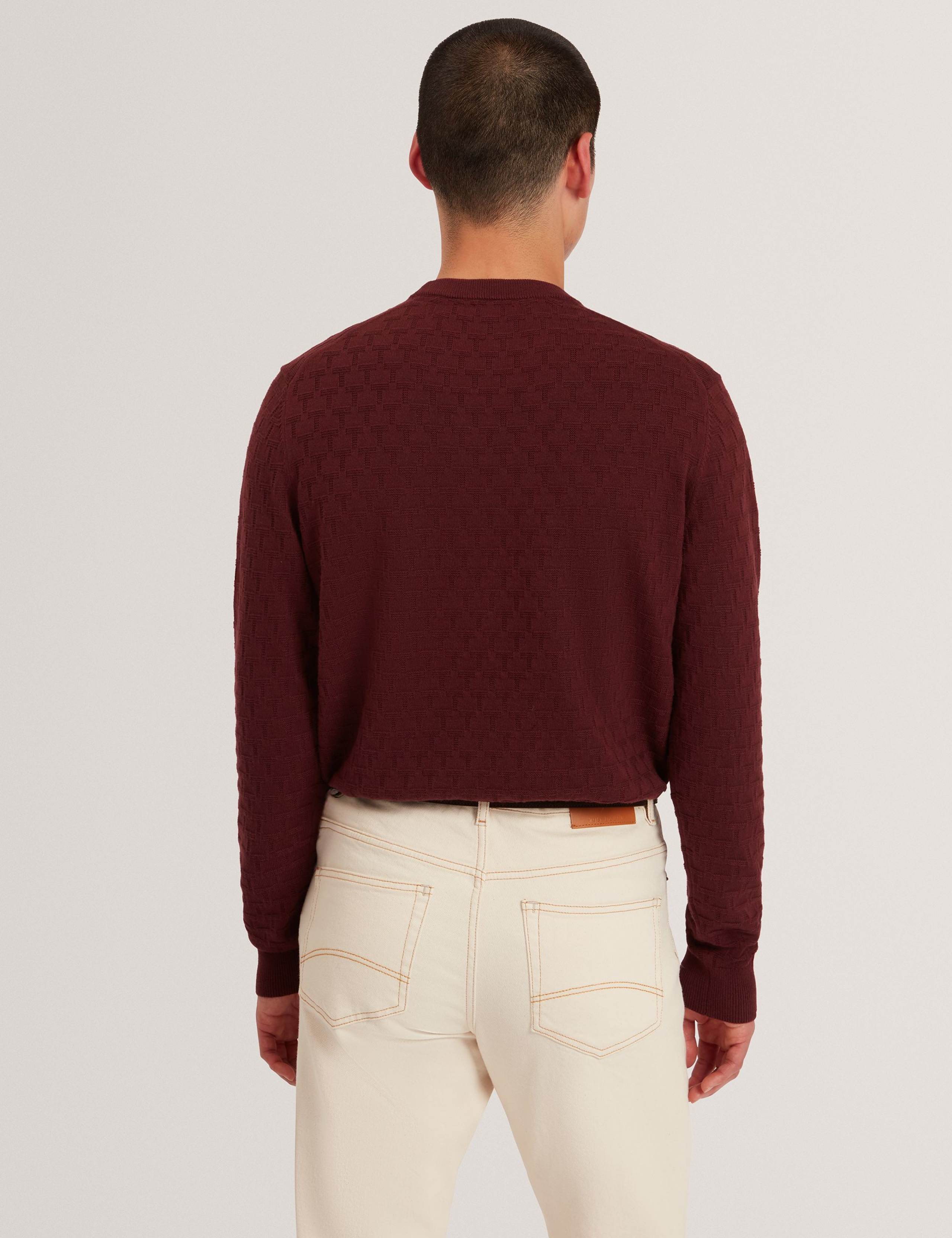 Cotton Rich Textured Crew Neck Jumper 3 of 4