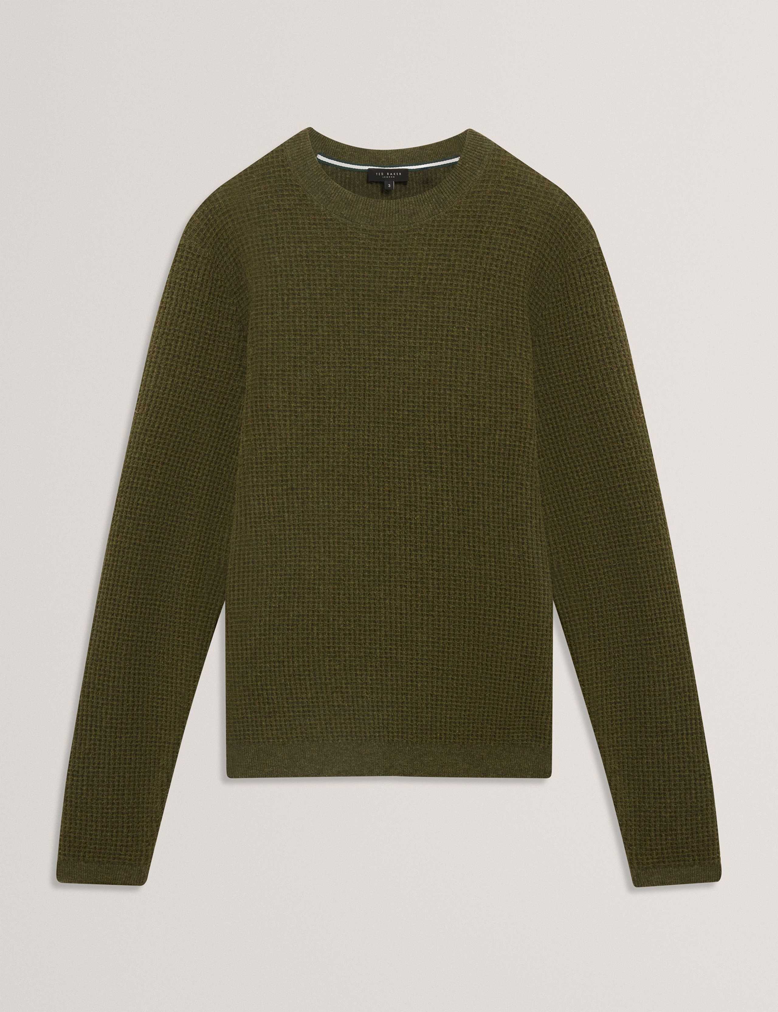 Wool Rich Waffle Textured Crew Neck Jumper 2 of 5