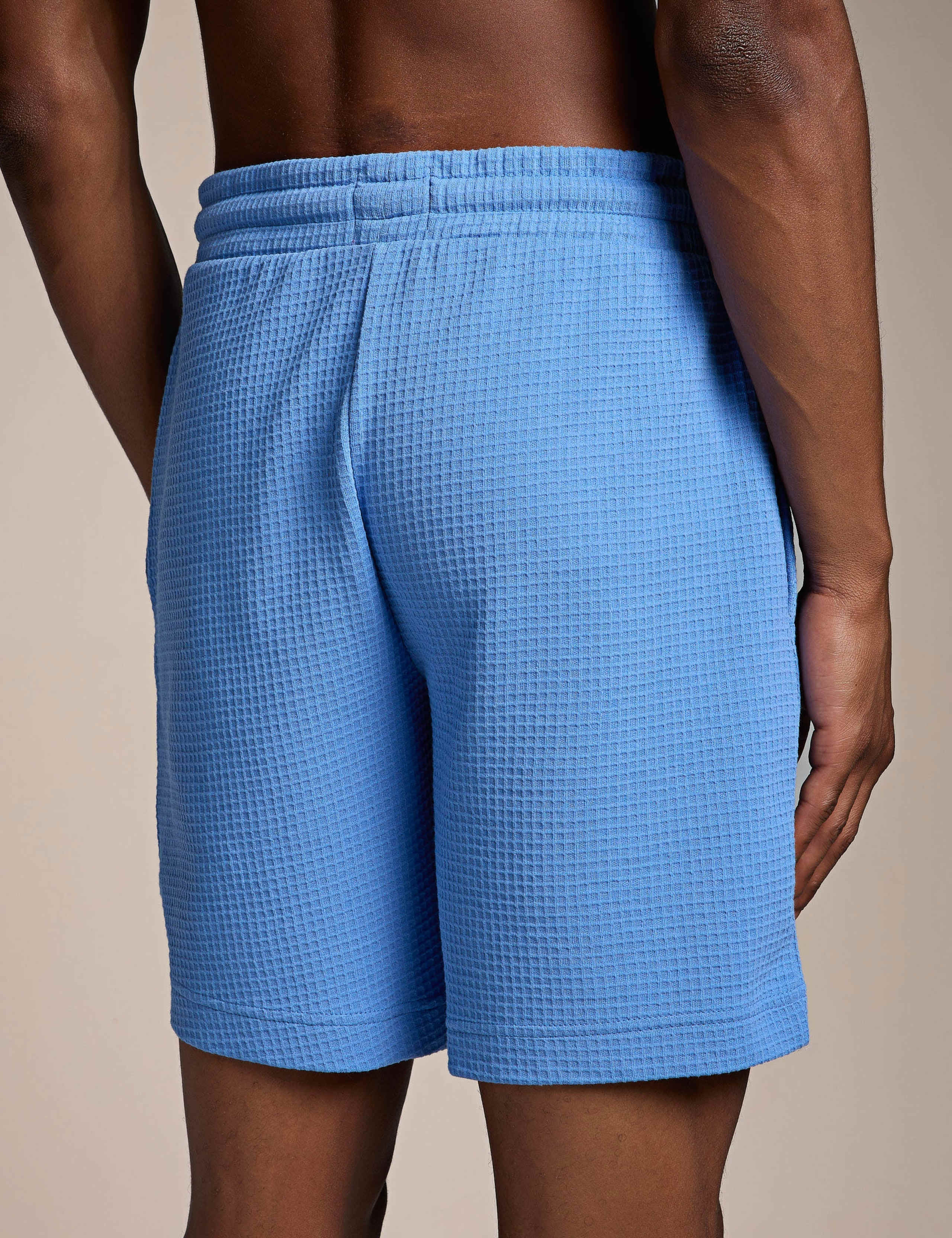 Cotton Rich Waffle Drawstring Waist Lounge Shorts 3 of 4