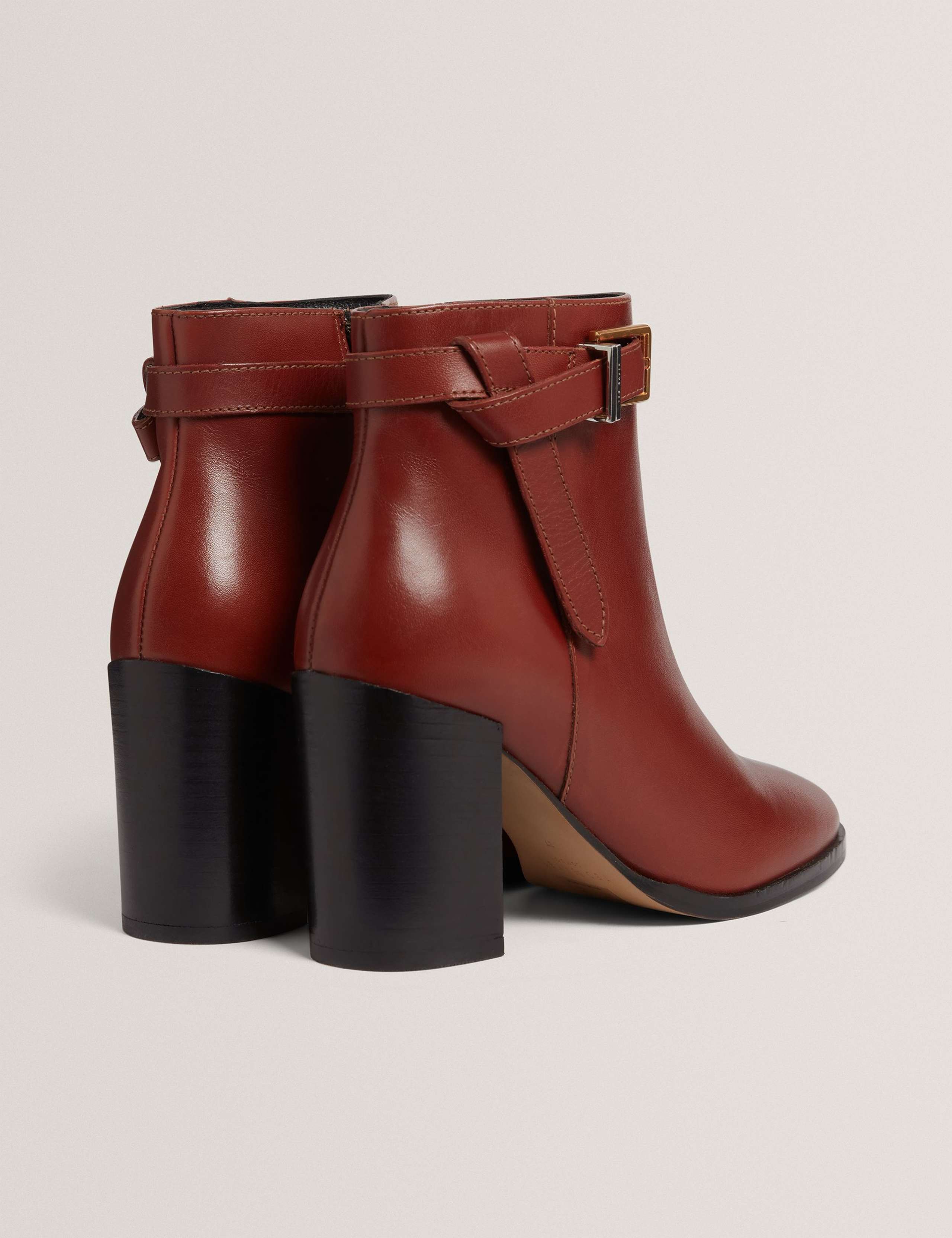 Leather Buckle Block Heel Ankle Boots 4 of 4