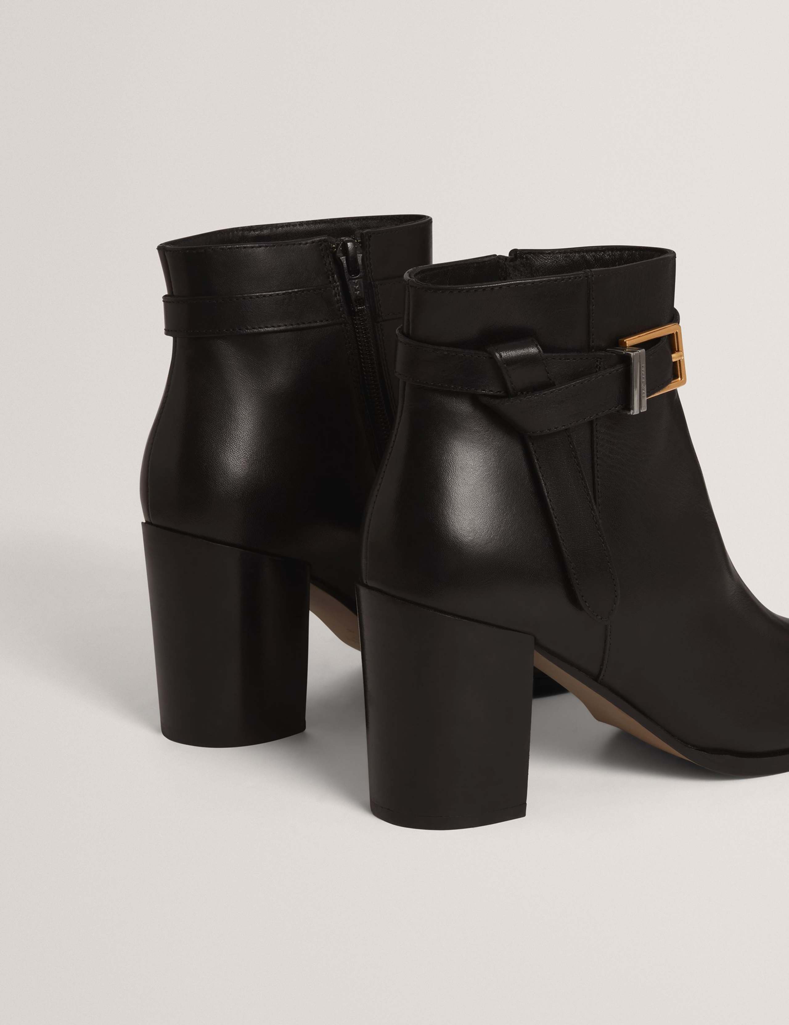 Leather Buckle Block Heel Ankle Boots 3 of 4