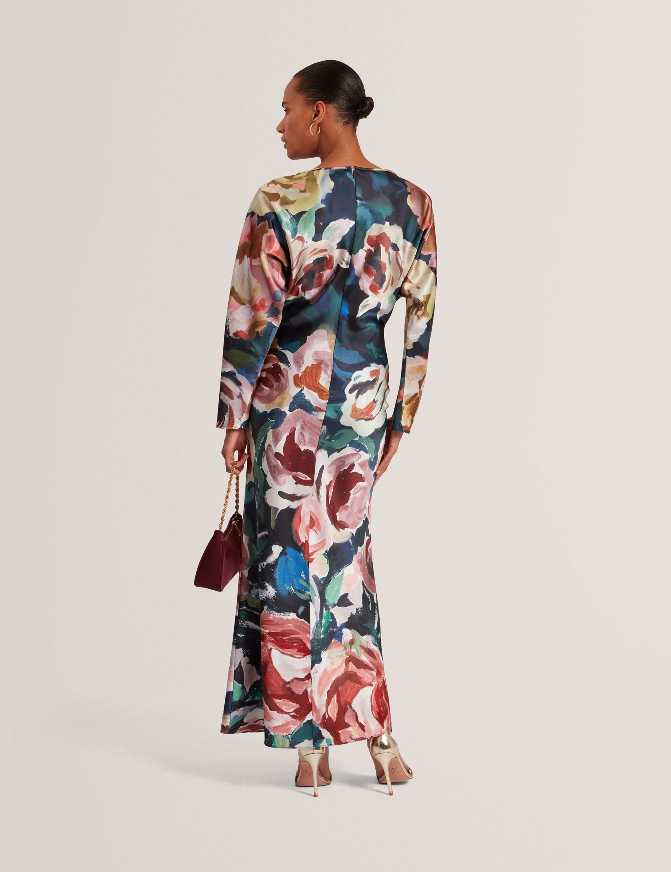Floral Keyhole Maxi Kaftan Dress 4 of 4