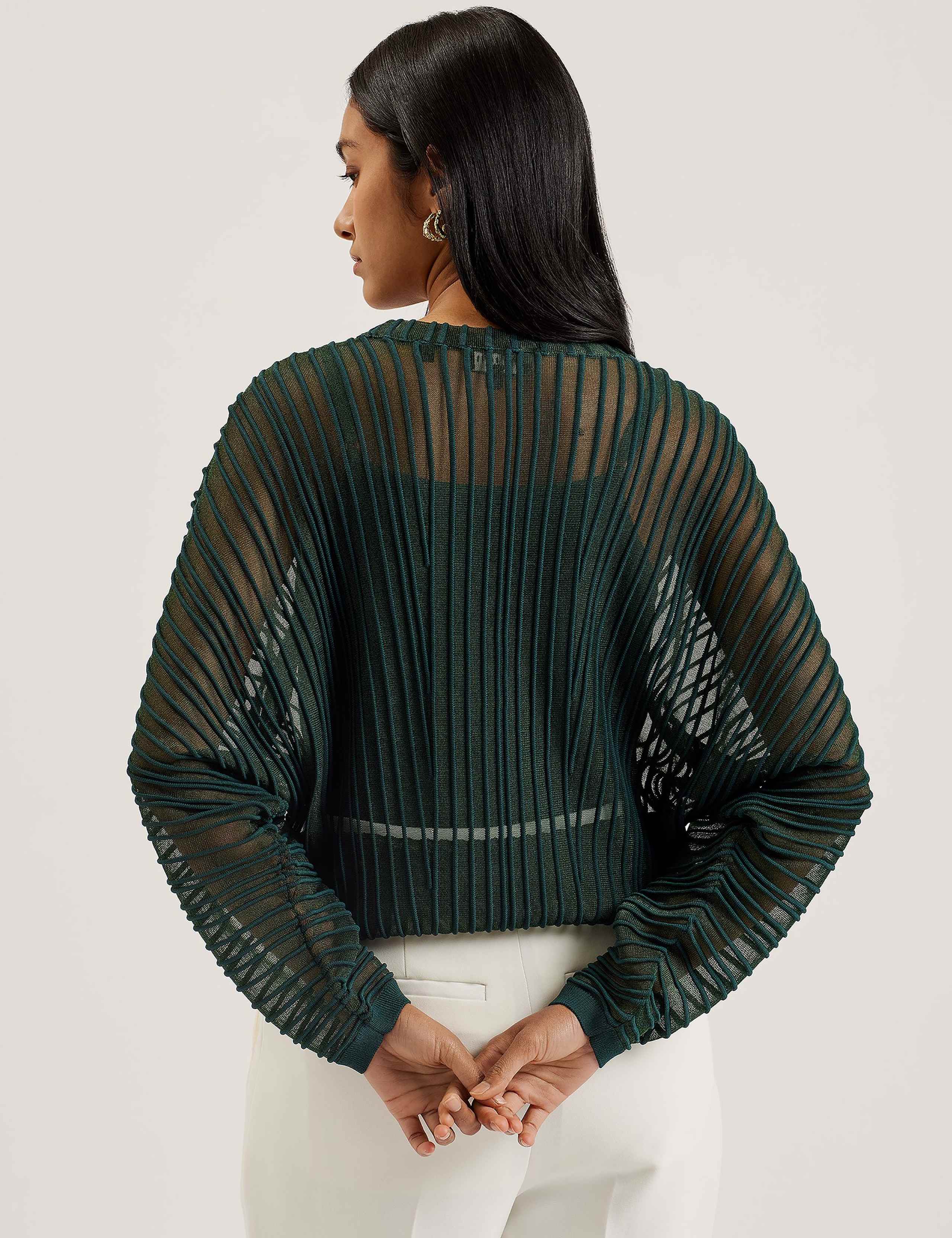 Sheer Striped Knitted Top 7 of 7