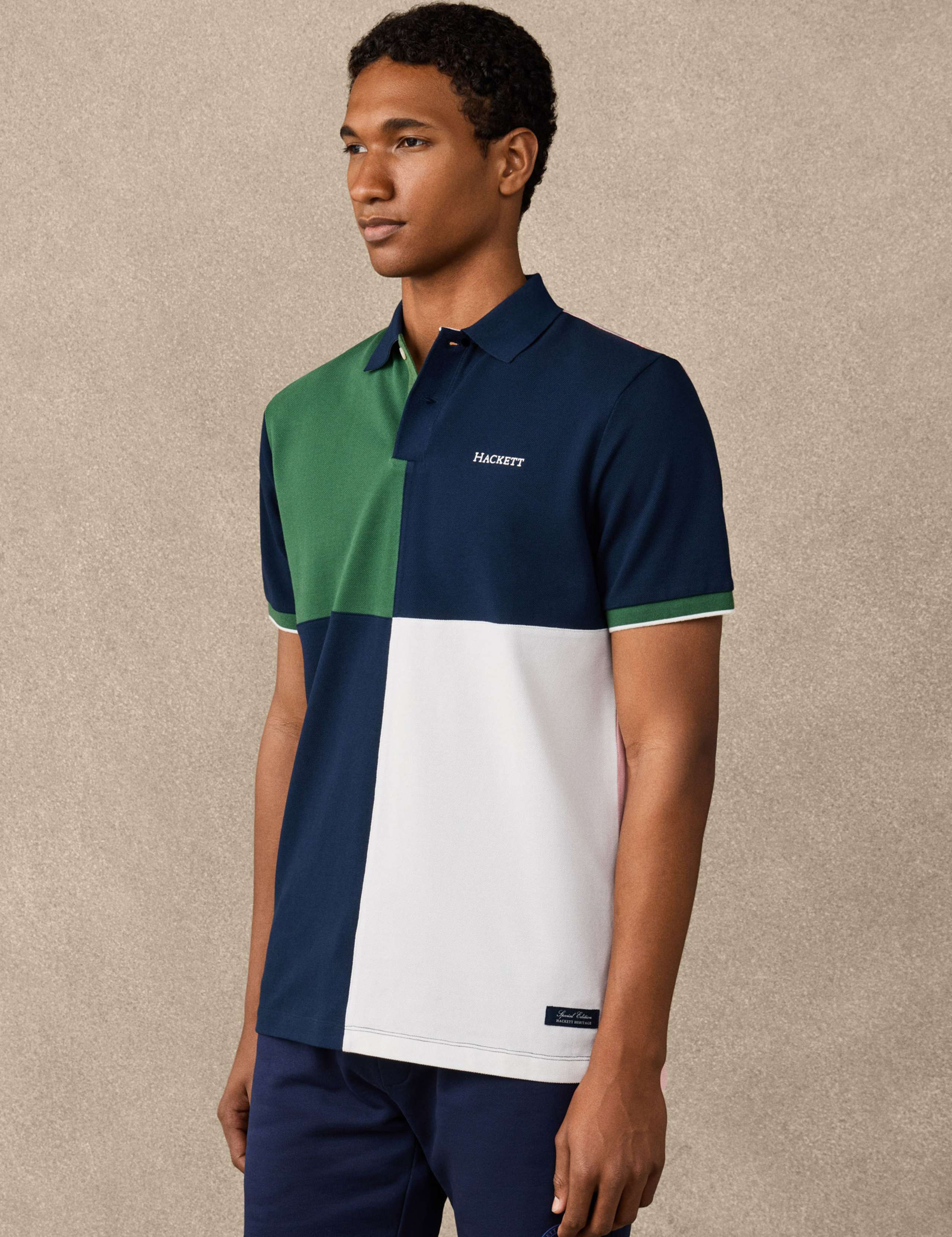Pure Cotton Colour Block Polo Shirt 4 of 7