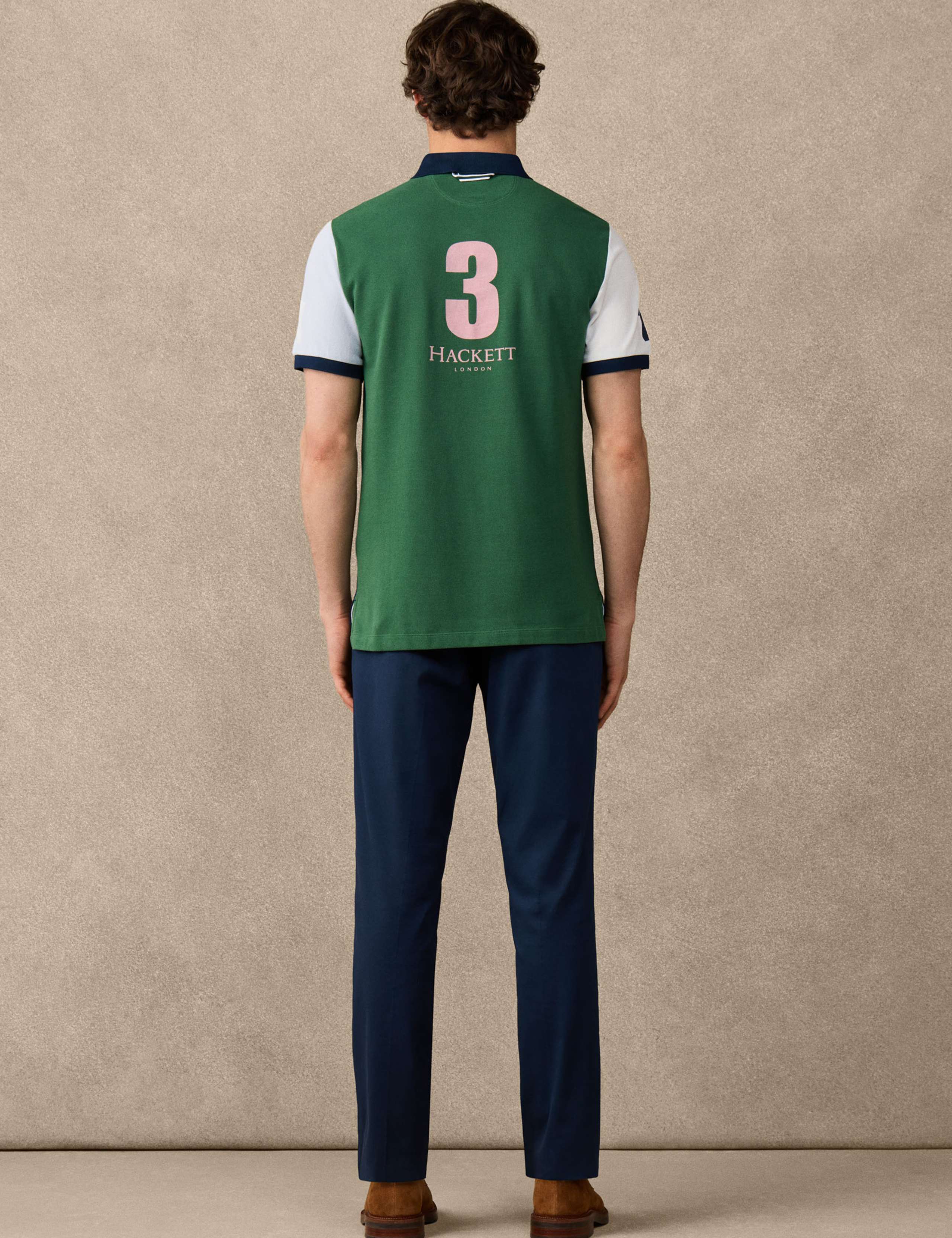 Pure Cotton Colour Block Polo Shirt 4 of 9