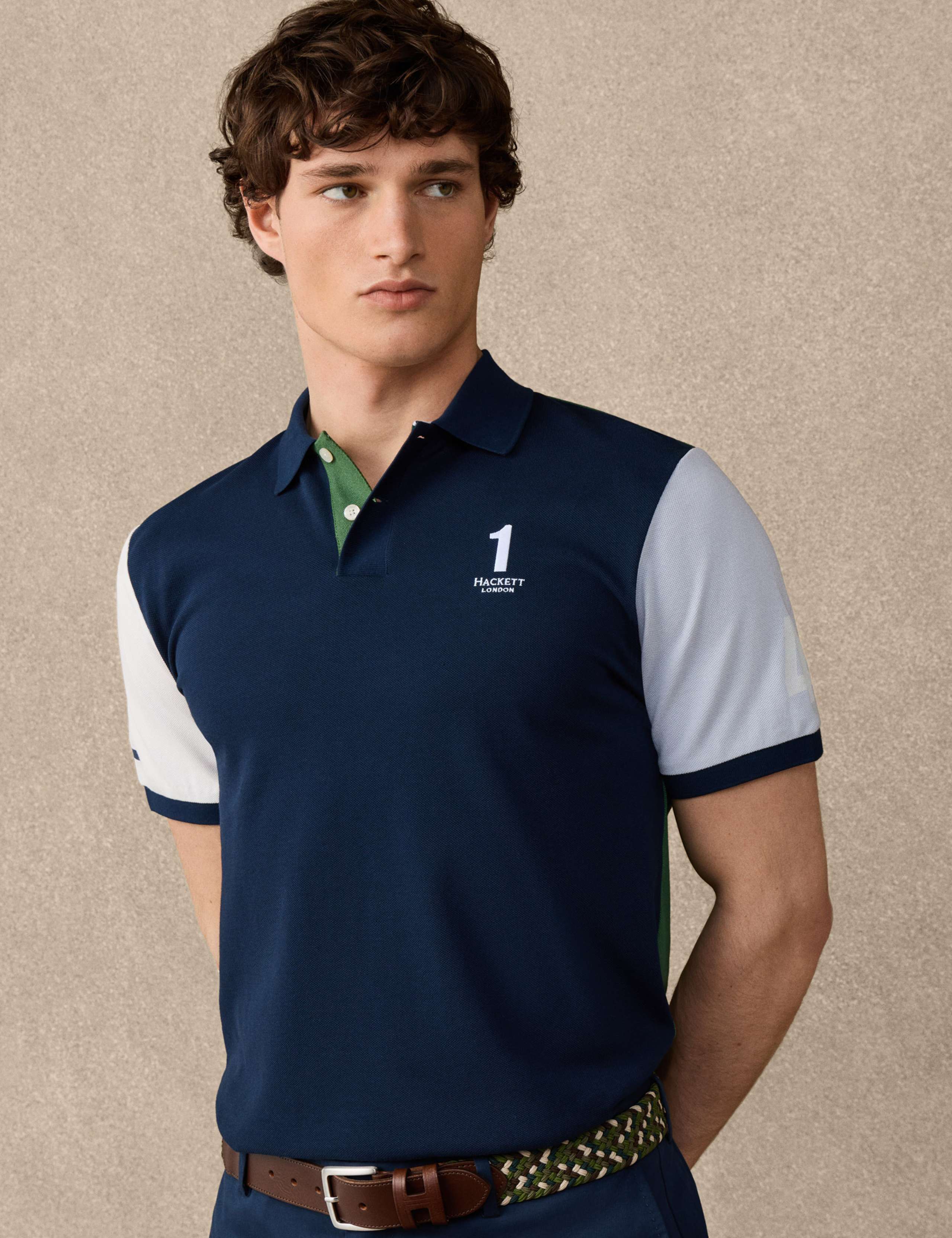 Pure Cotton Colour Block Polo Shirt 9 of 9