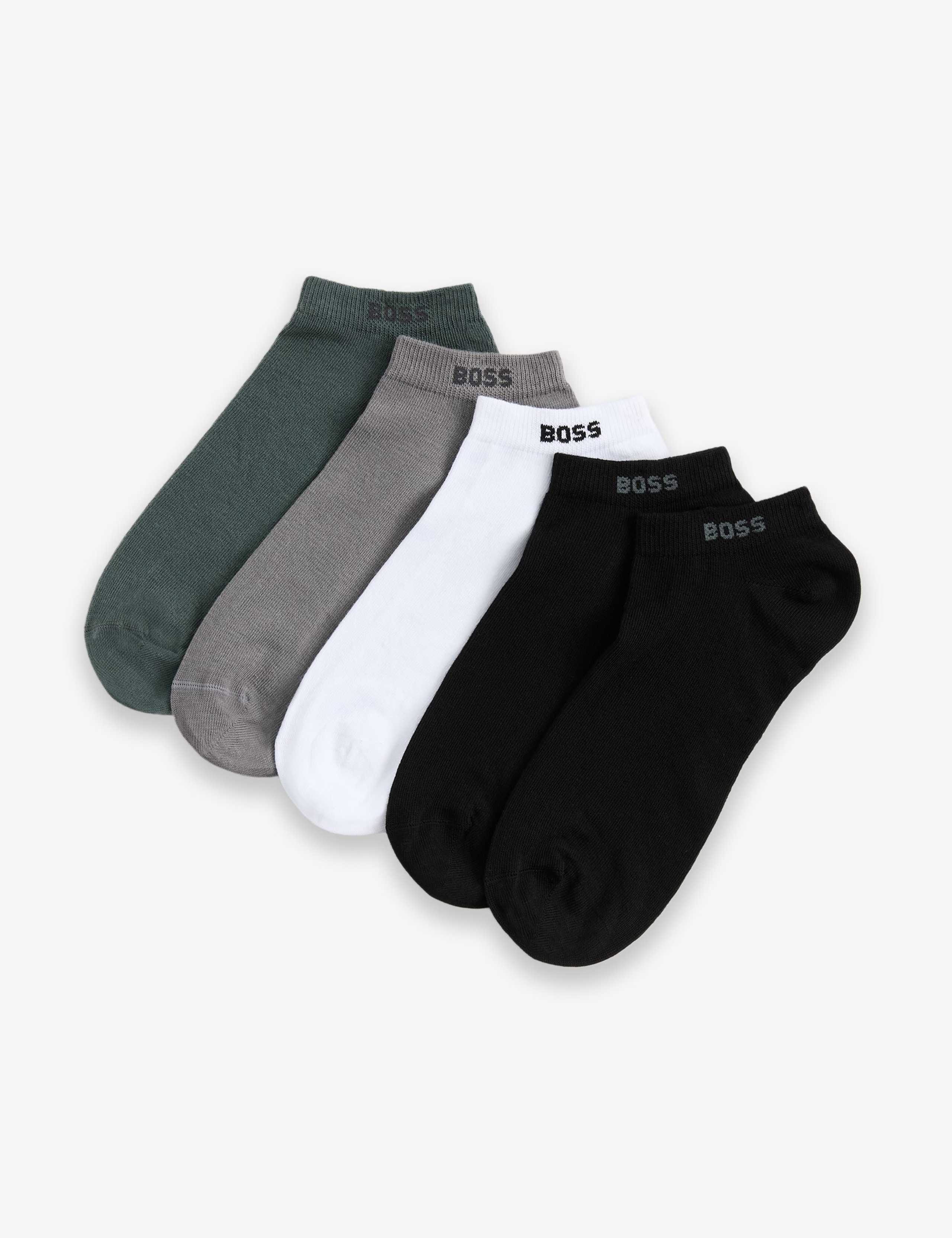5 Pack Logo Cotton Rich Trainer Socks 1 of 3