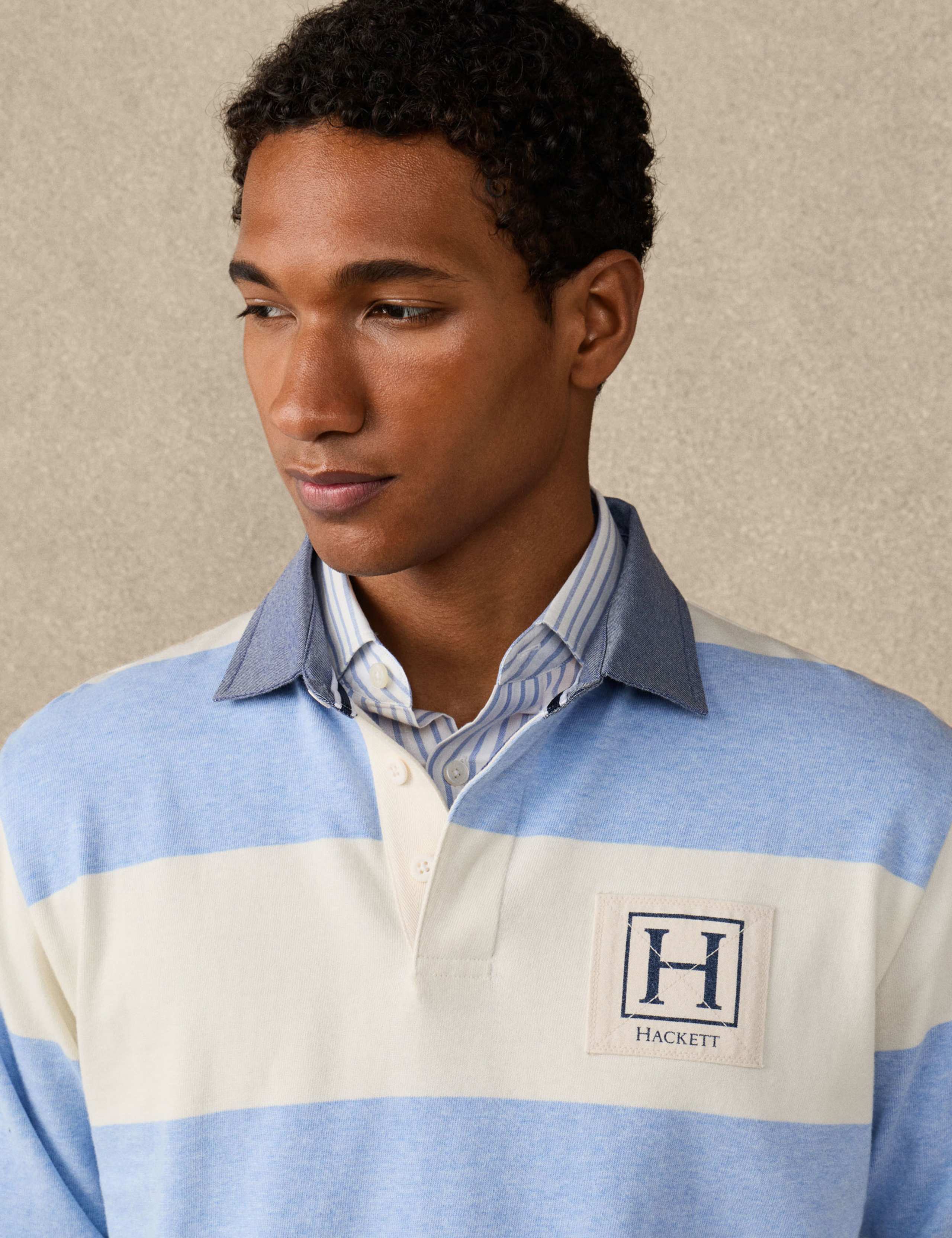 Pure Cotton Striped Rugby Shirt 6 of 8