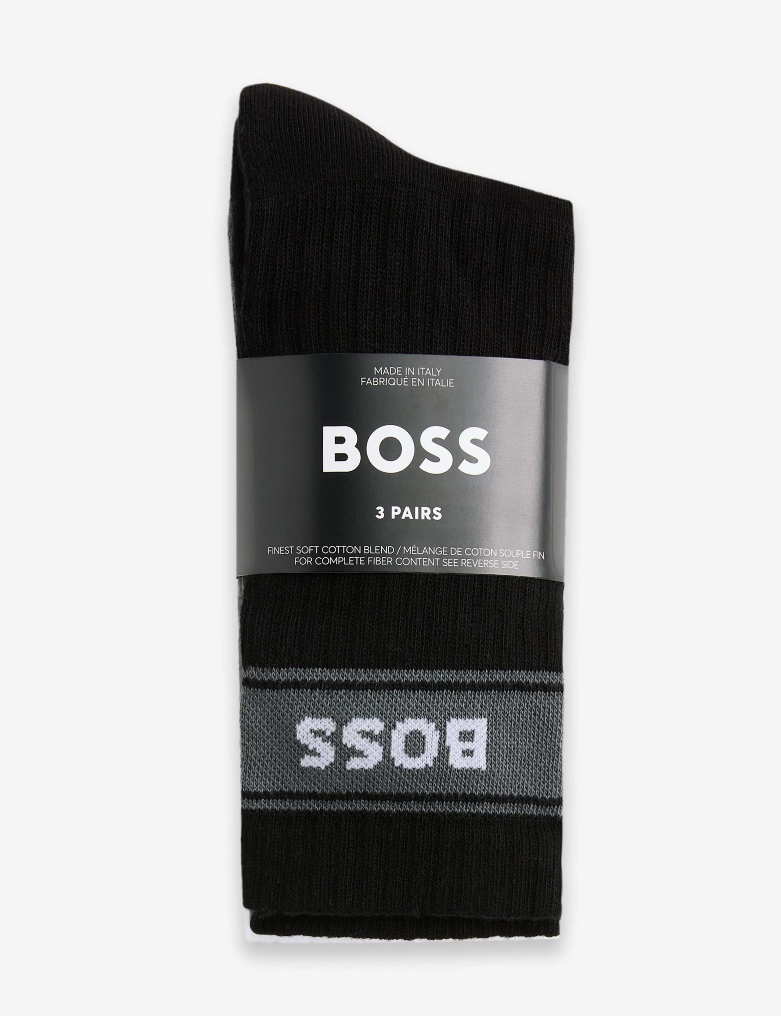 3 Pack Stripe Cotton Rich Ribbed Quarter Socks 3 of 3