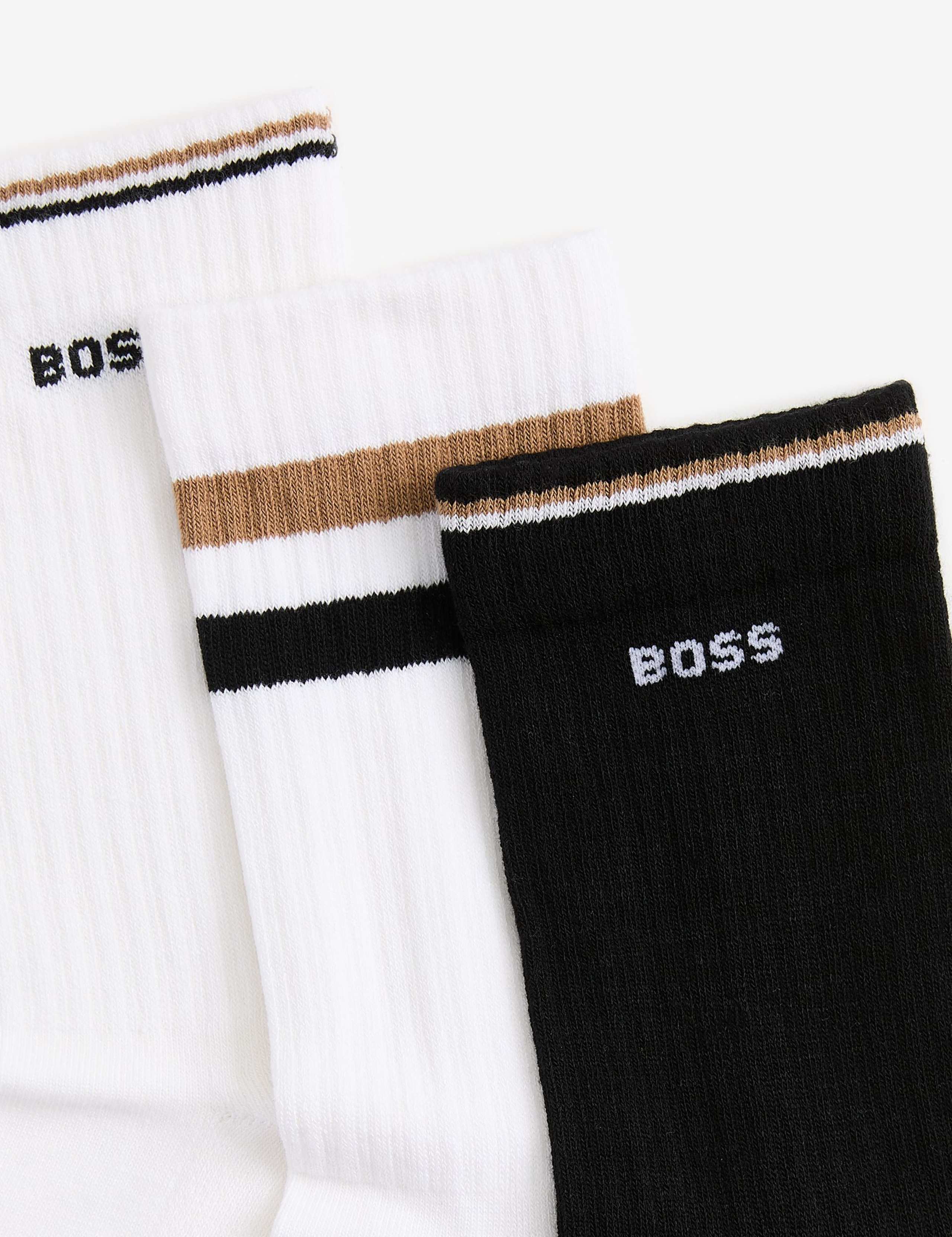 3 Pack Logo Stripe Cotton Blend Quarter Socks 3 of 3