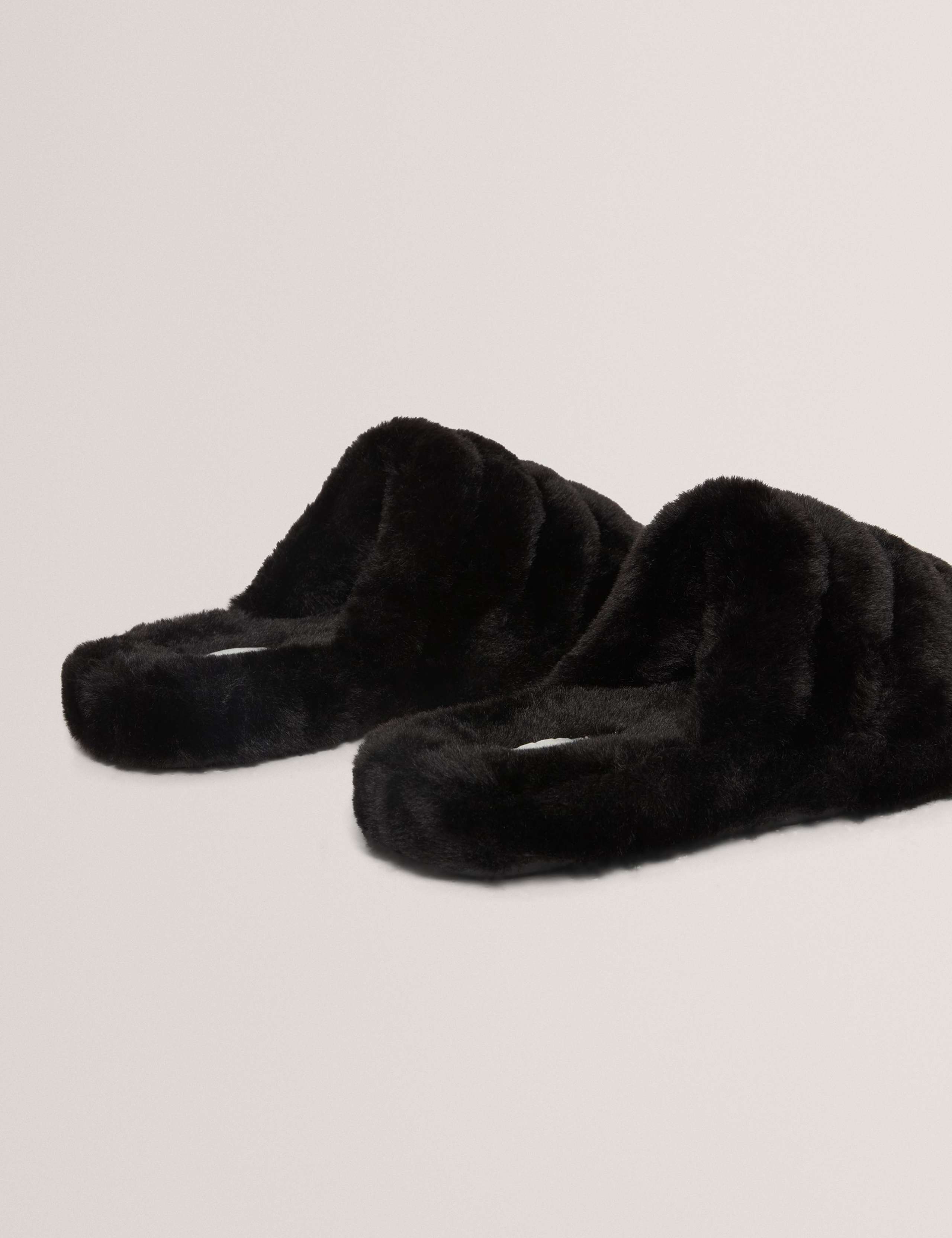Faux Fur Round Toe Mule Slippers 3 of 4