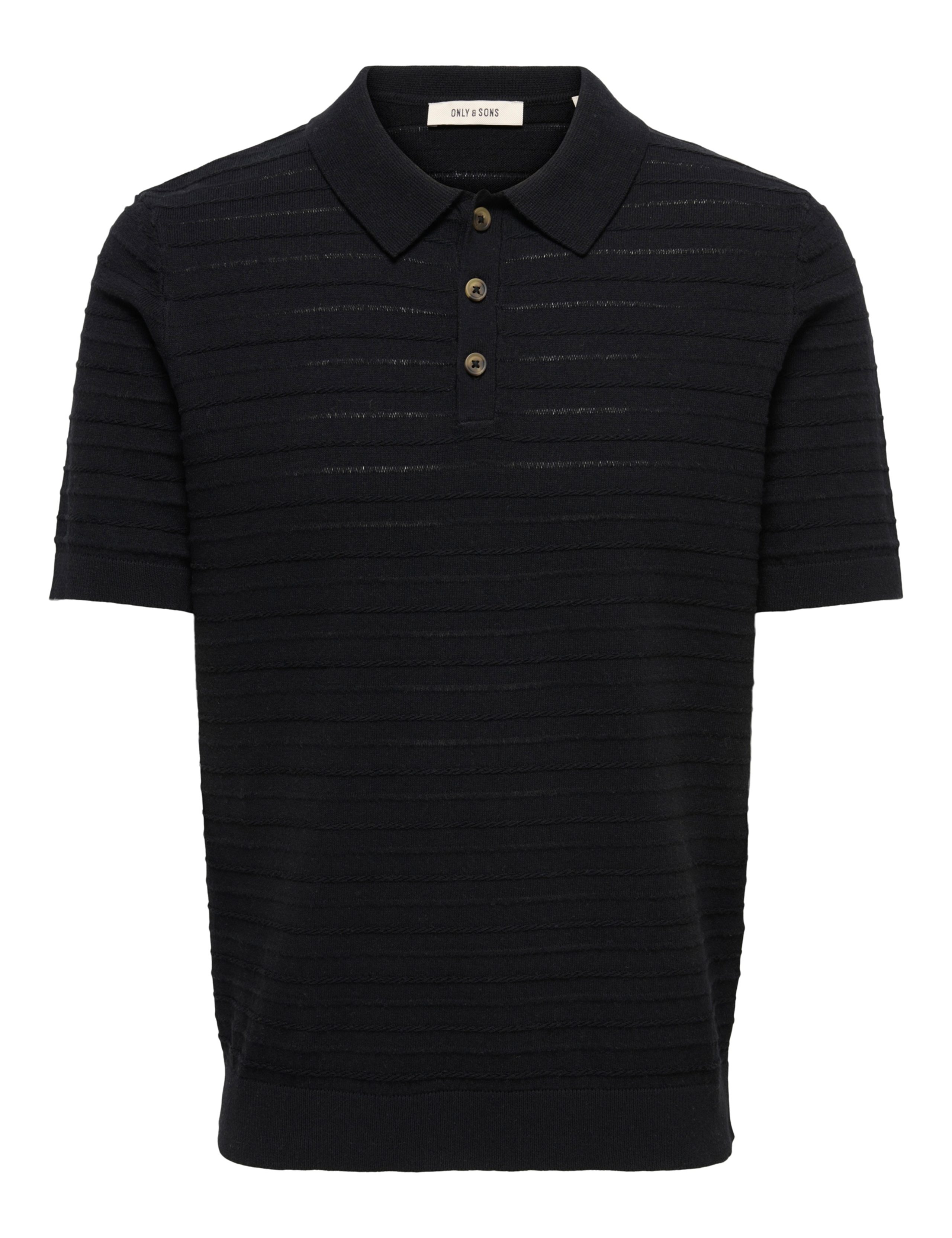 Cotton Rich Textured Knitted Polo Shirt 1 of 2