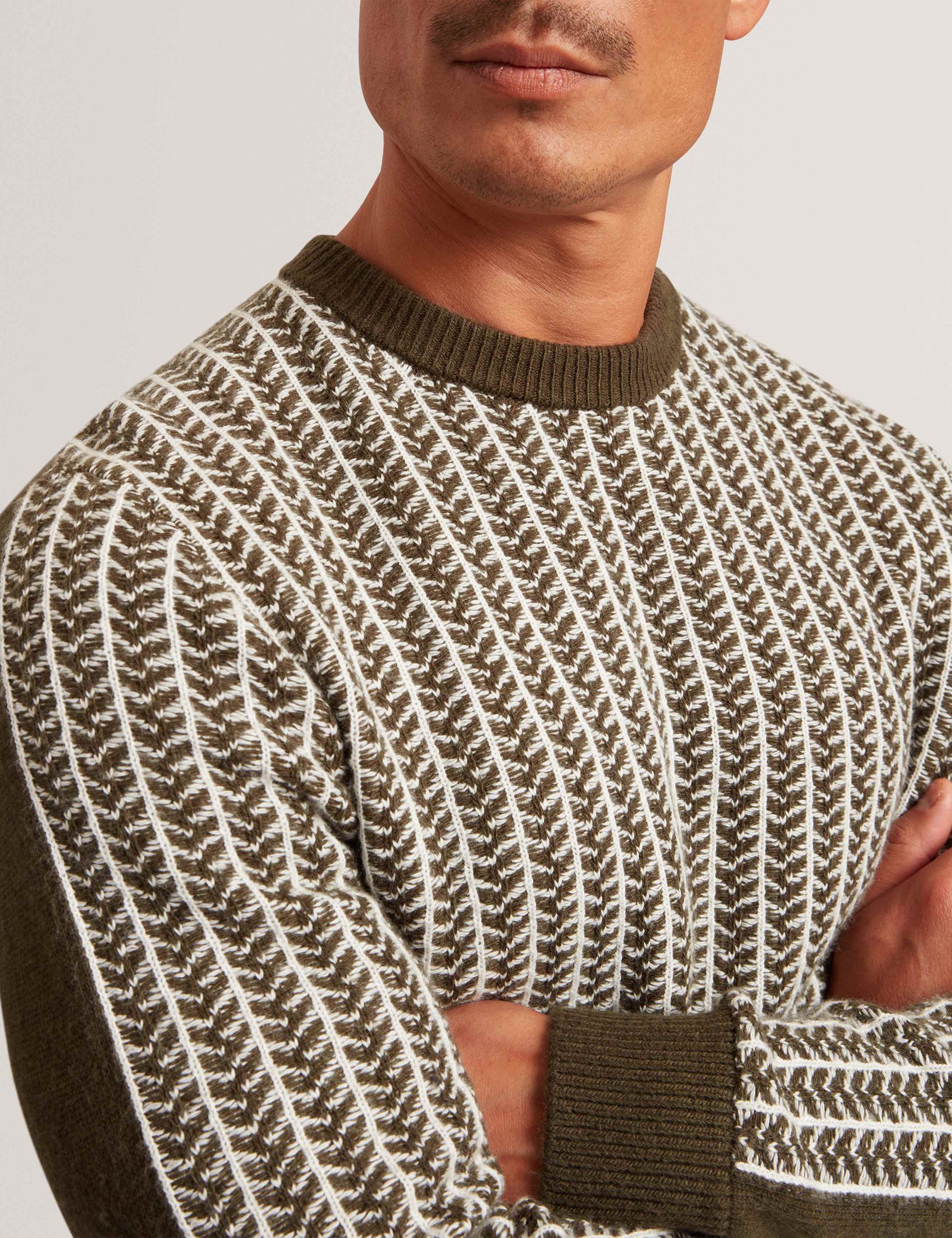 Striped Crew Neck Jumper with Cashmere 4 of 4