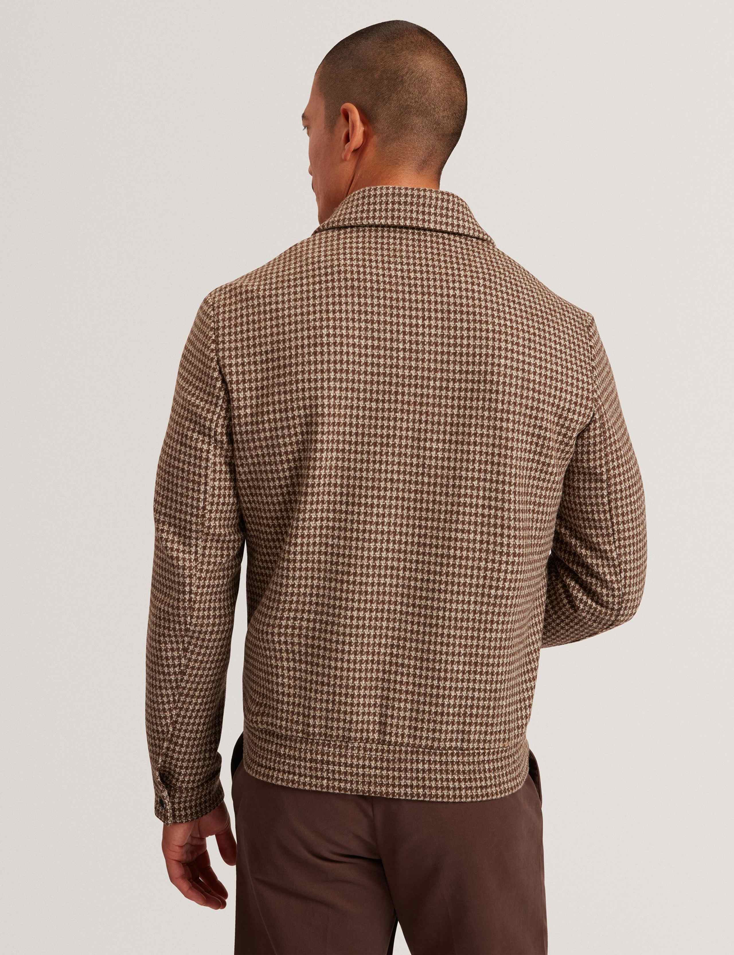 Pure Wool Houndstooth Check Harrington Jacket 3 of 4