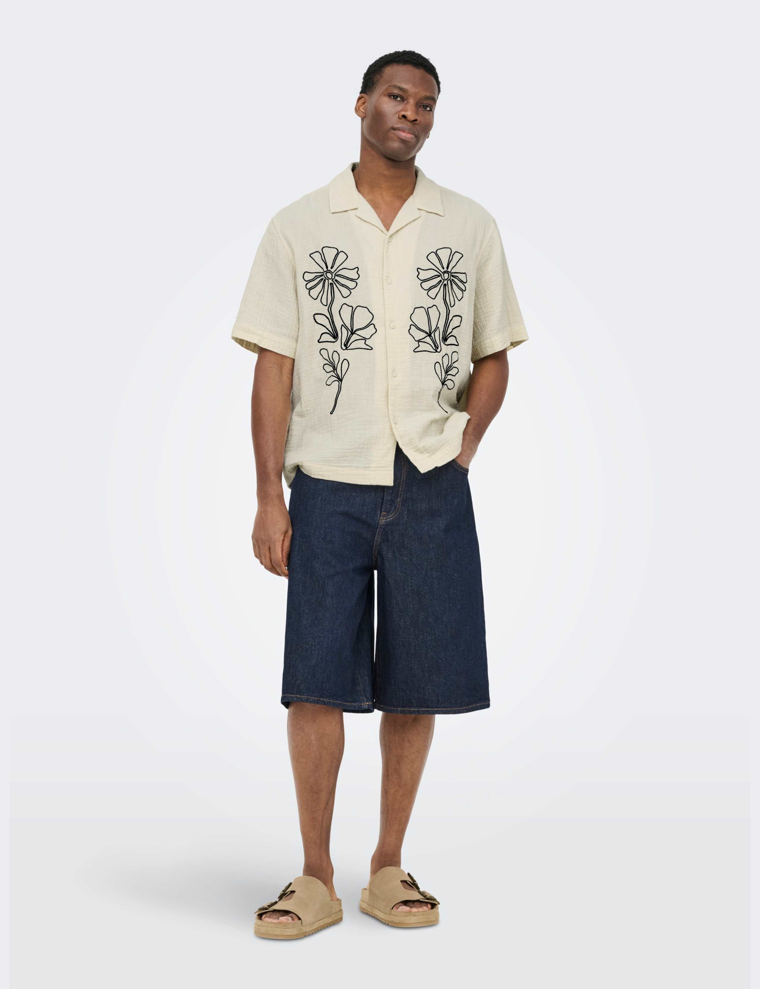Relaxed Fit Pure Cotton Embroidered Shirt 4 of 5