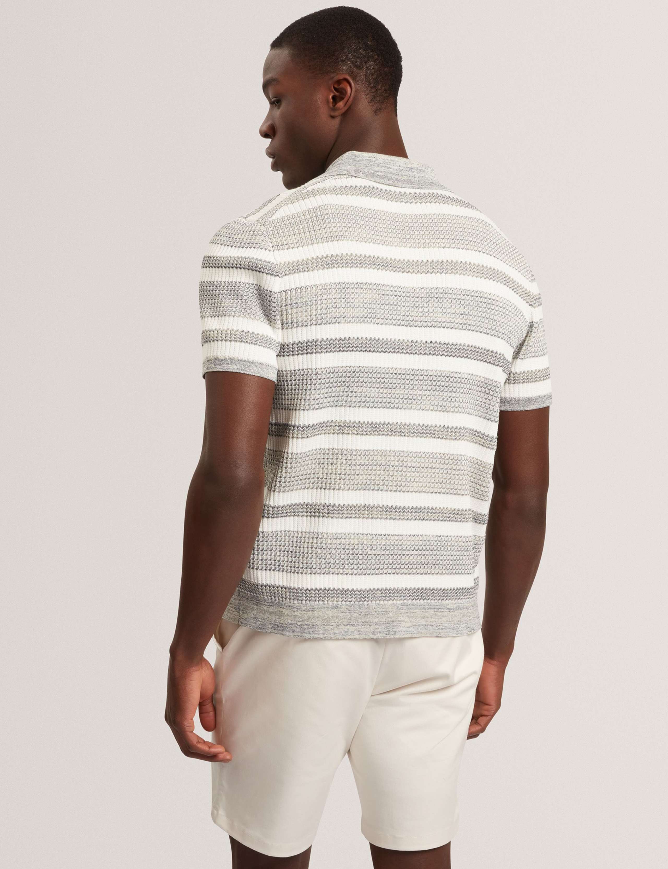 Striped Collared Neck Knitted Shirt 5 of 7