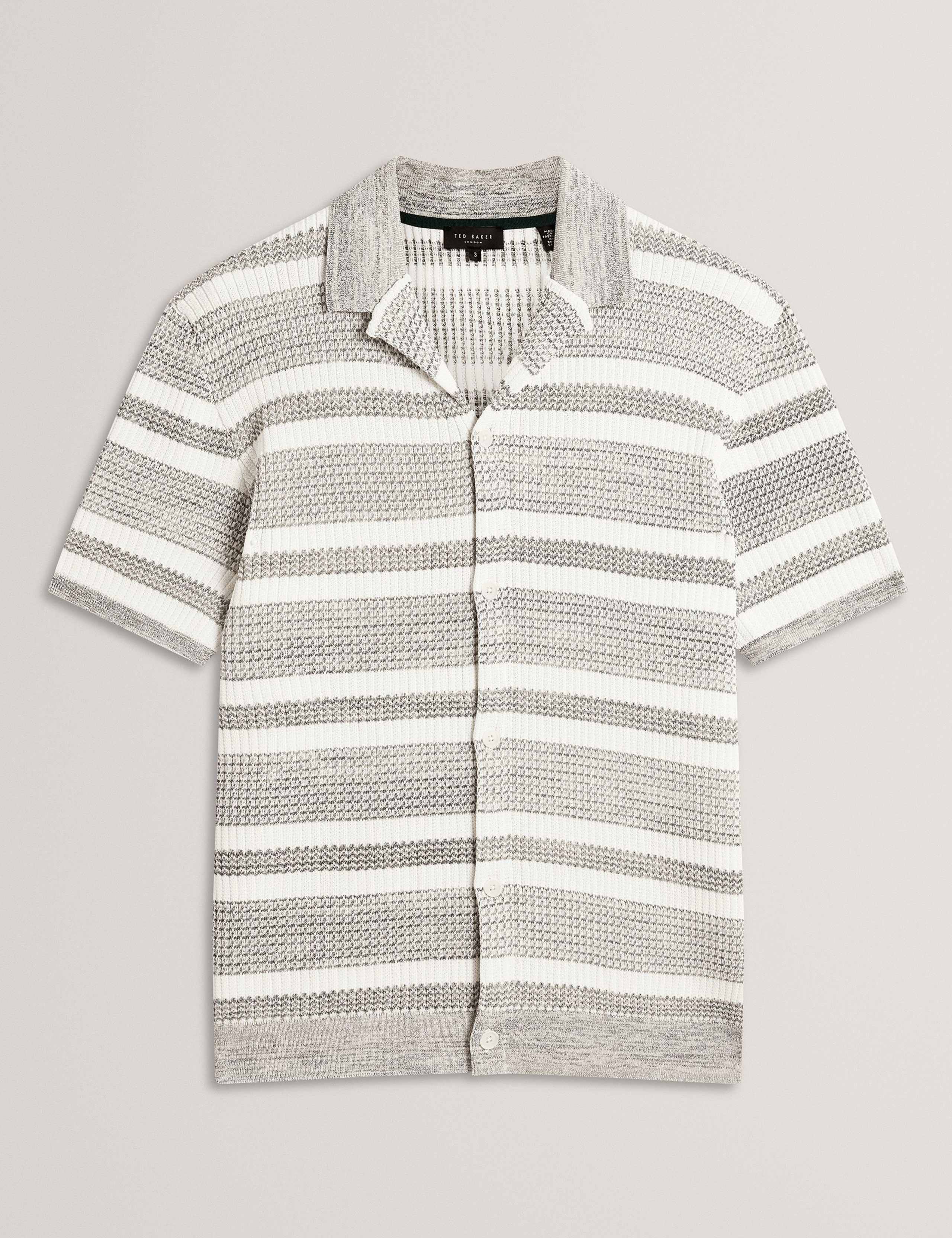 Striped Collared Neck Knitted Shirt 6 of 7