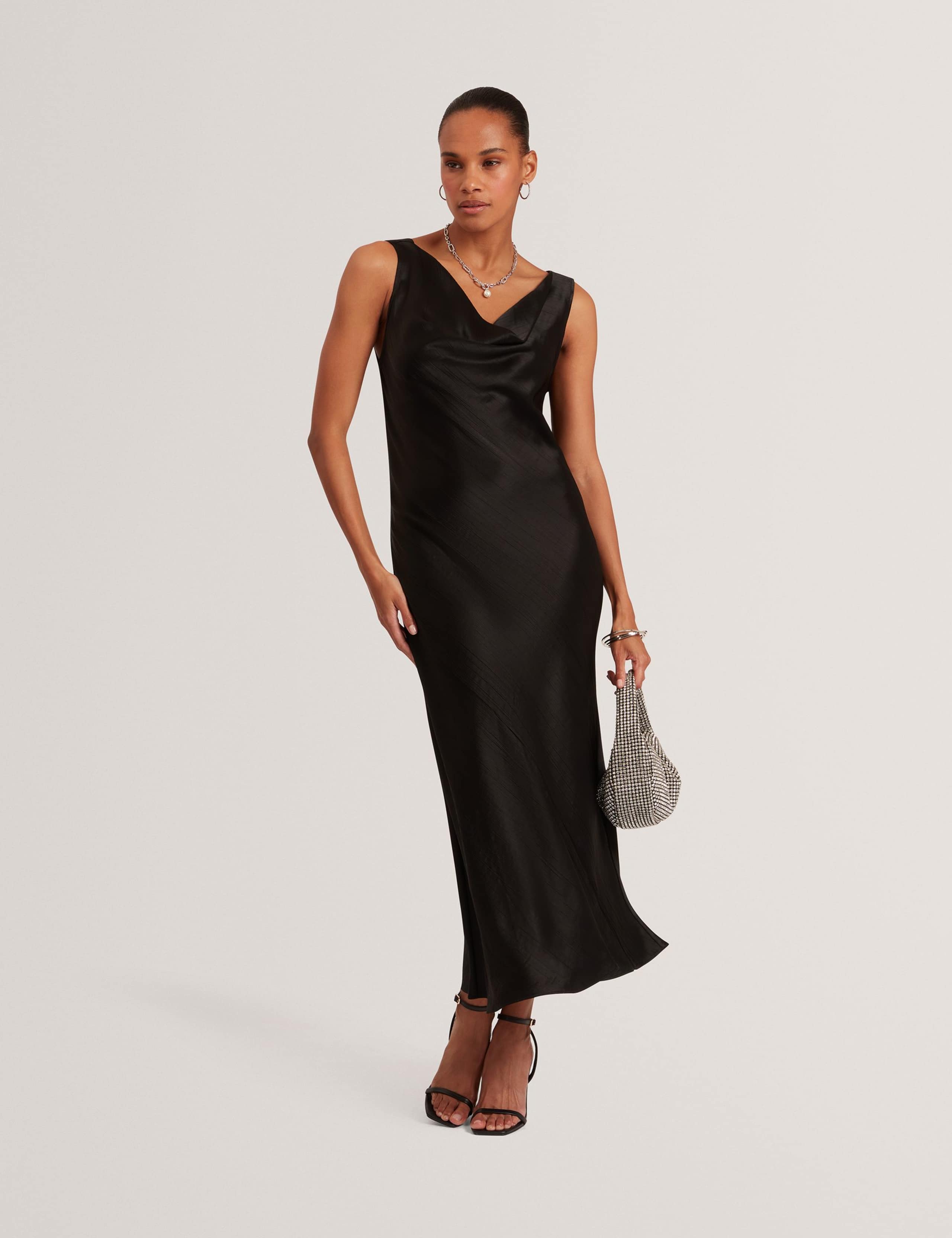 Cowl Neck Midi Slip Dress 1 of 4