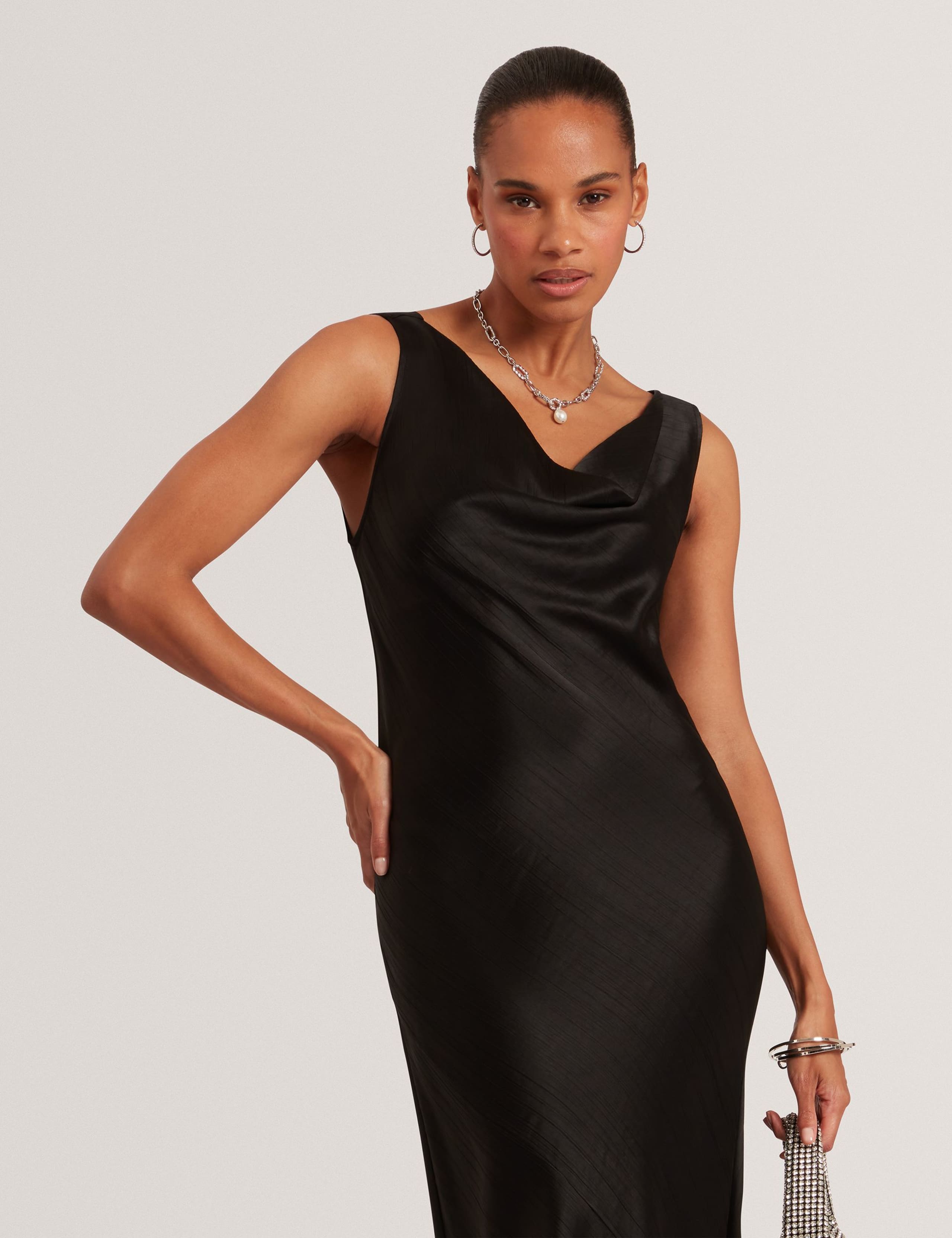 Cowl Neck Midi Slip Dress 2 of 4