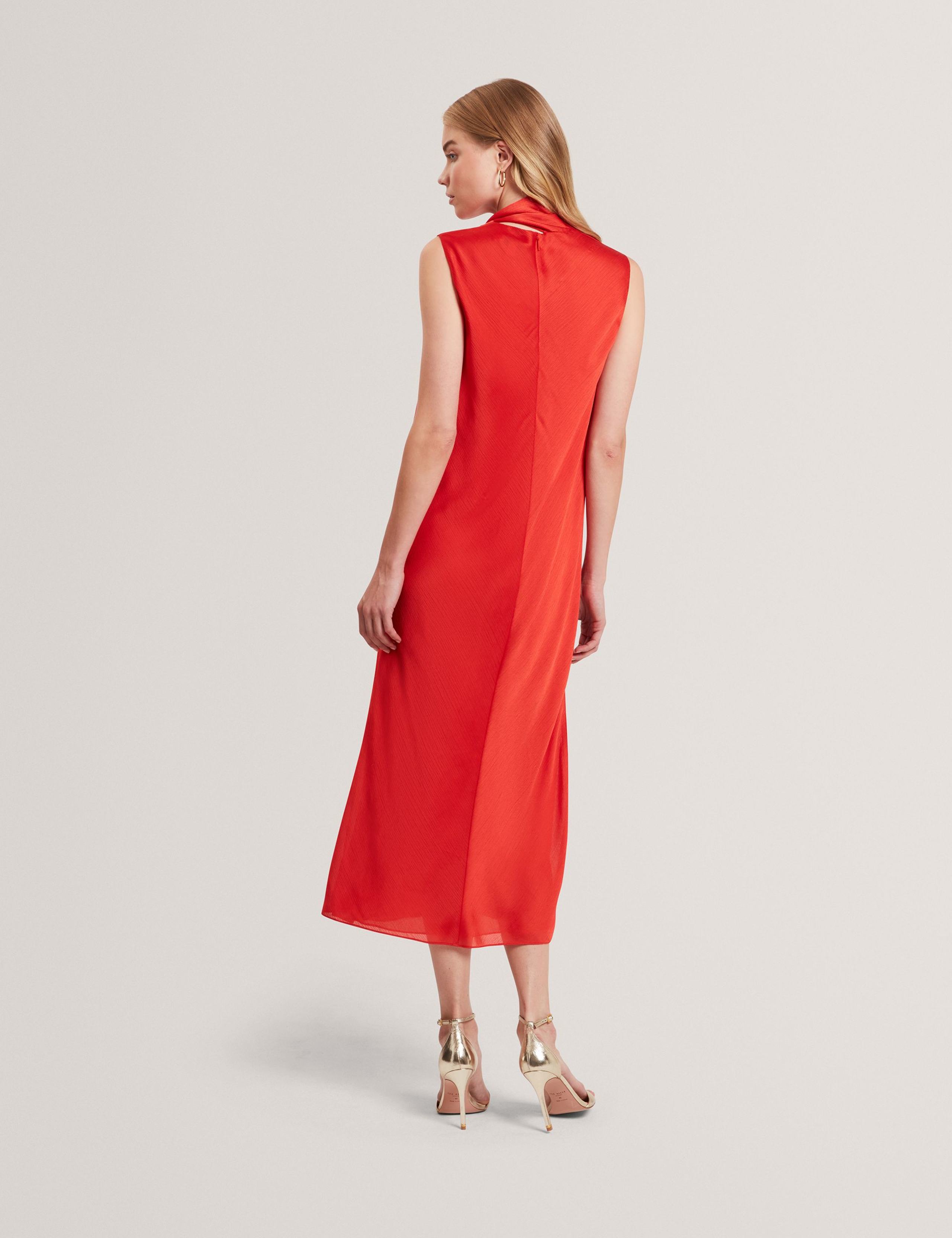 Tie Neck Midi Shift Dress 3 of 4
