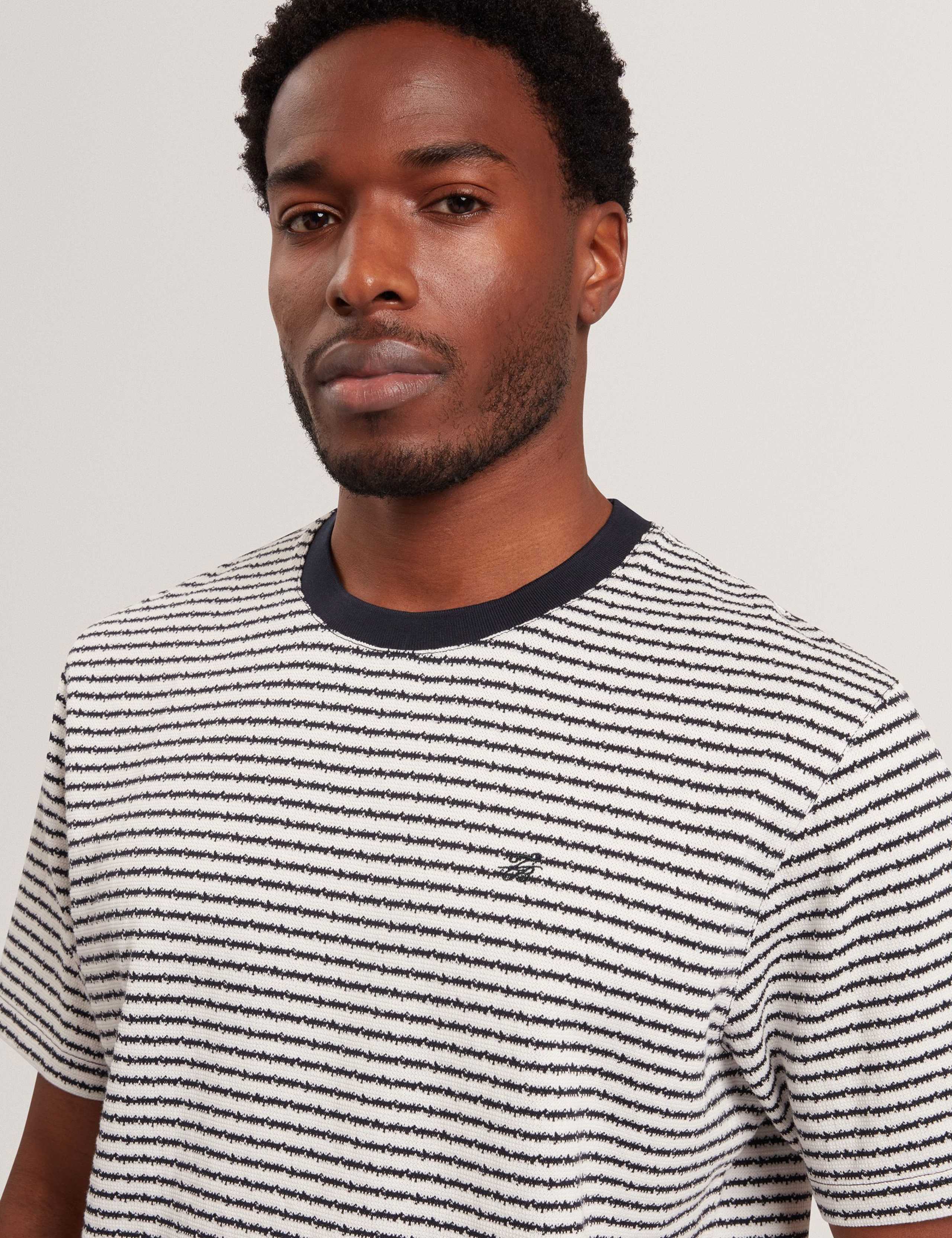 Pure Cotton Striped Crew Neck T-Shirt 2 of 7