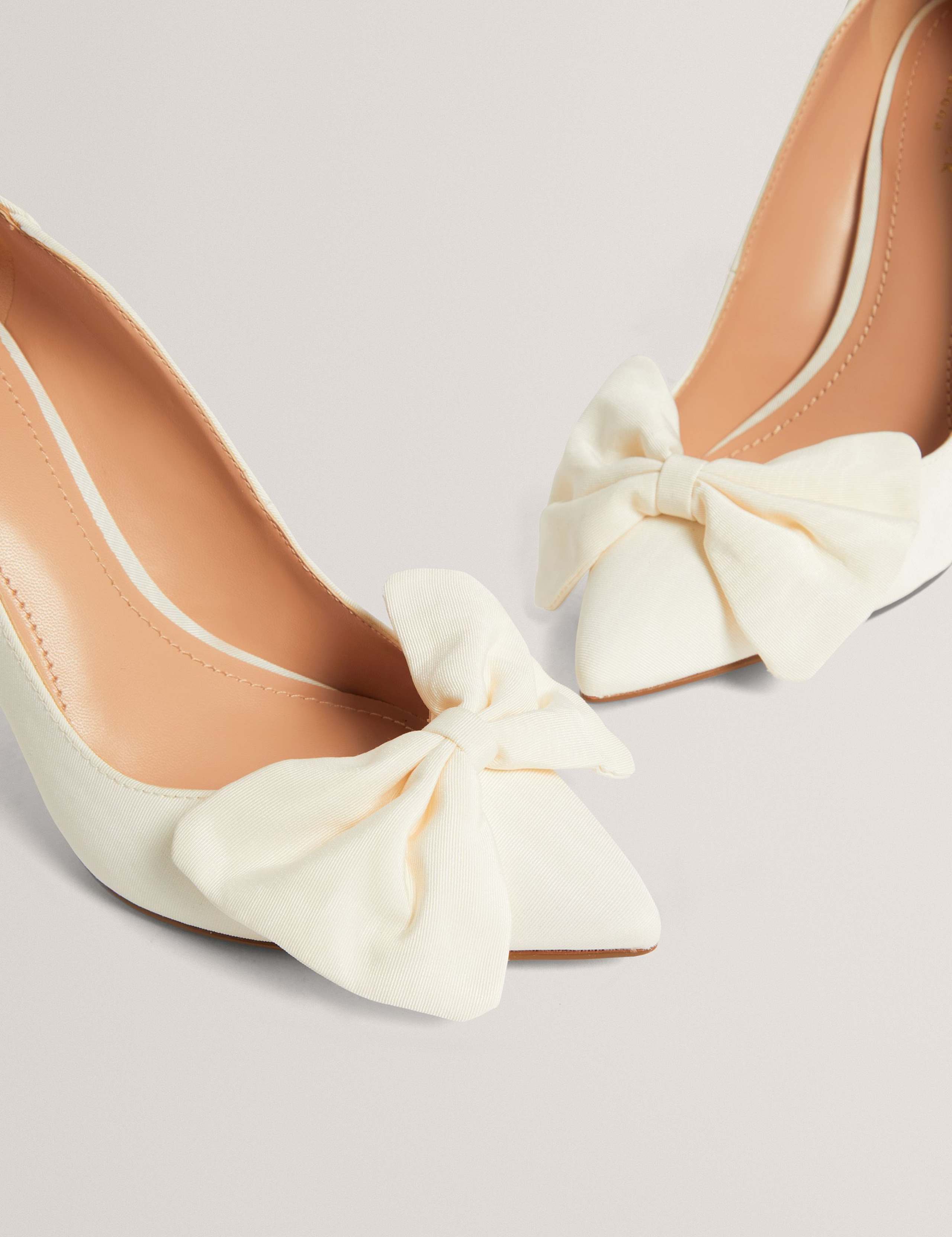 Bow Slip On Stiletto Heel Pointed Court Shoes 3 of 4