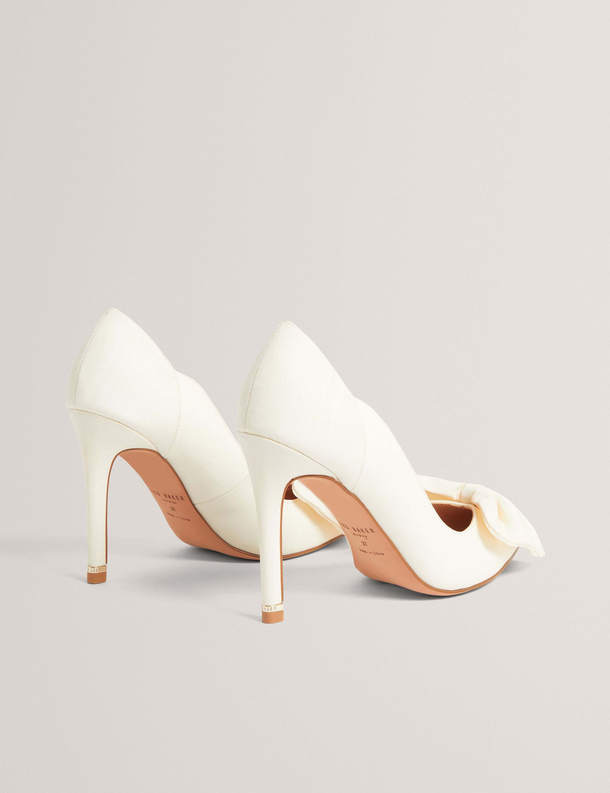 Bow Slip On Stiletto Heel Pointed Court Shoes 4 of 4