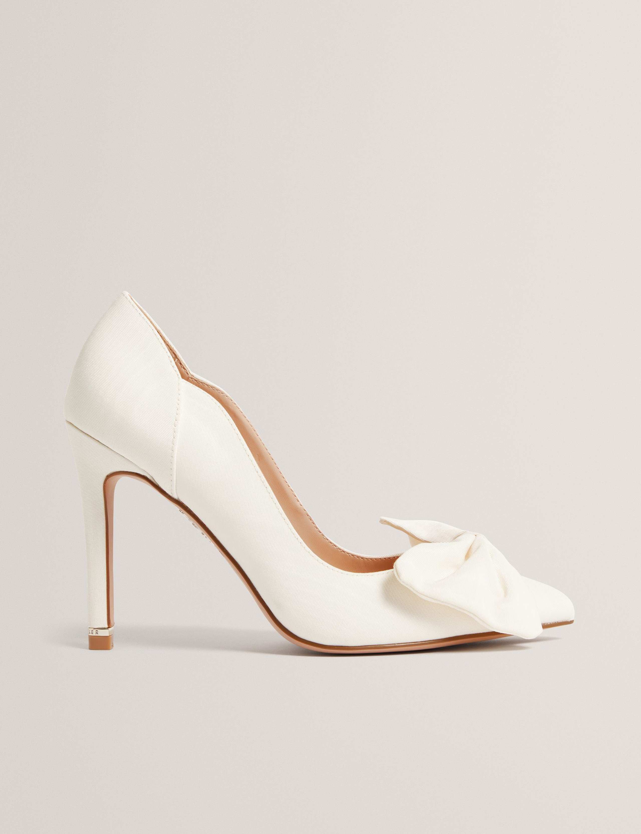 Bow Slip On Stiletto Heel Pointed Court Shoes 2 of 4