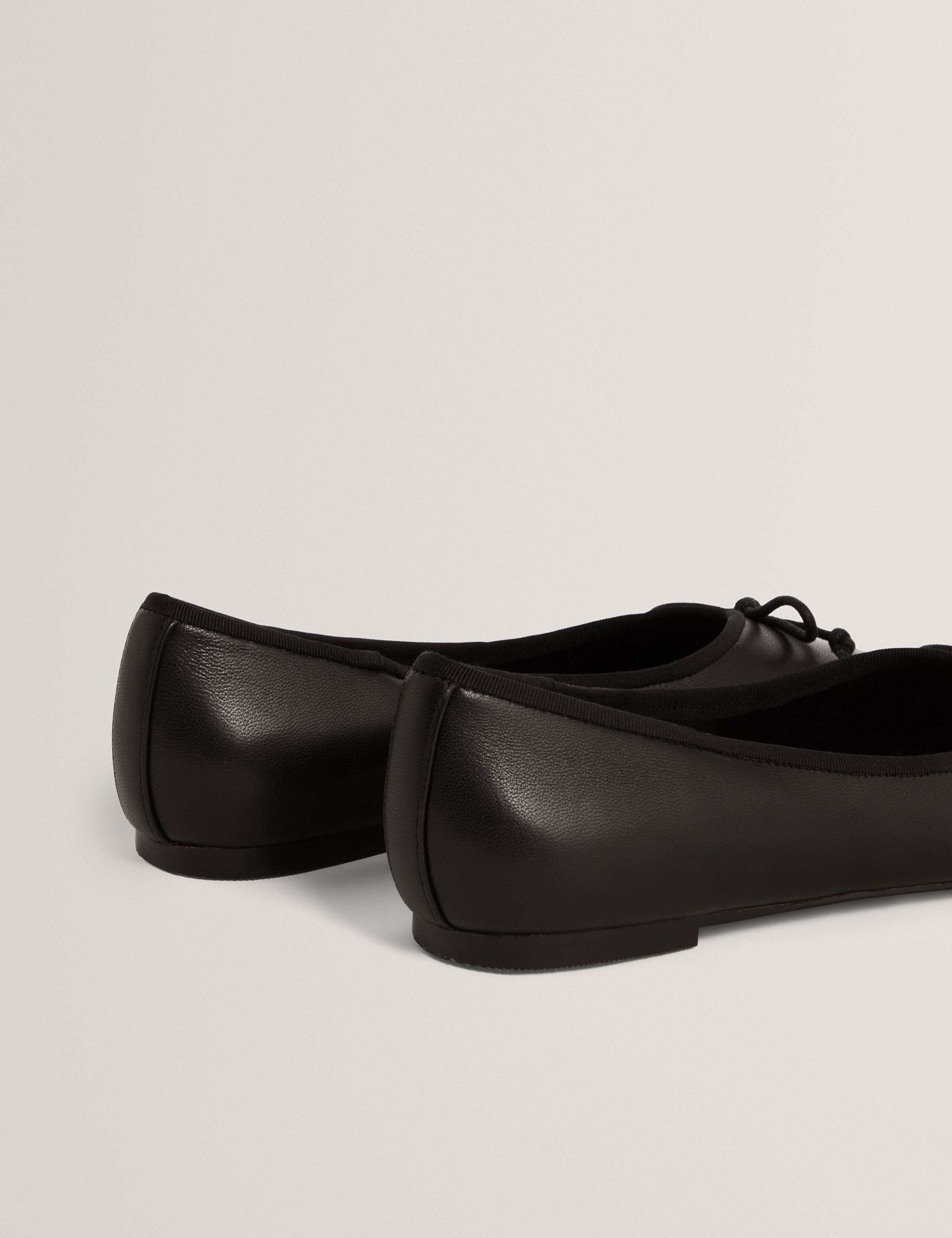 Leather Bow Flat Ballet Pumps 4 of 4