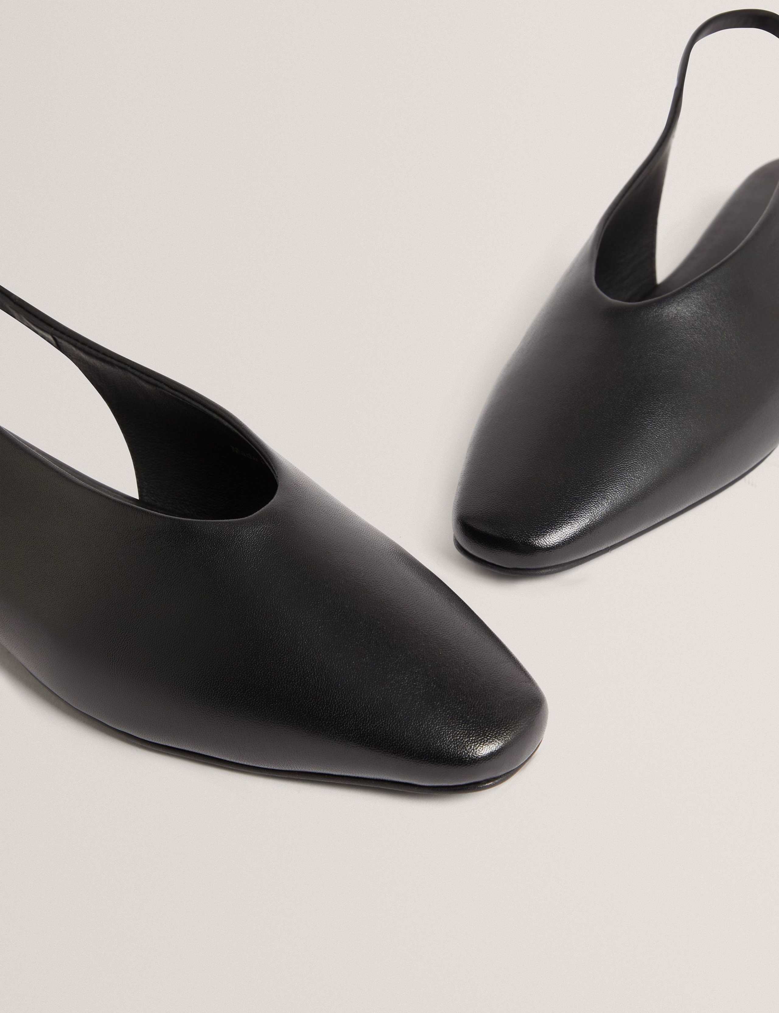 Leather Flat Chisel Toe Slingback Shoes 4 of 5