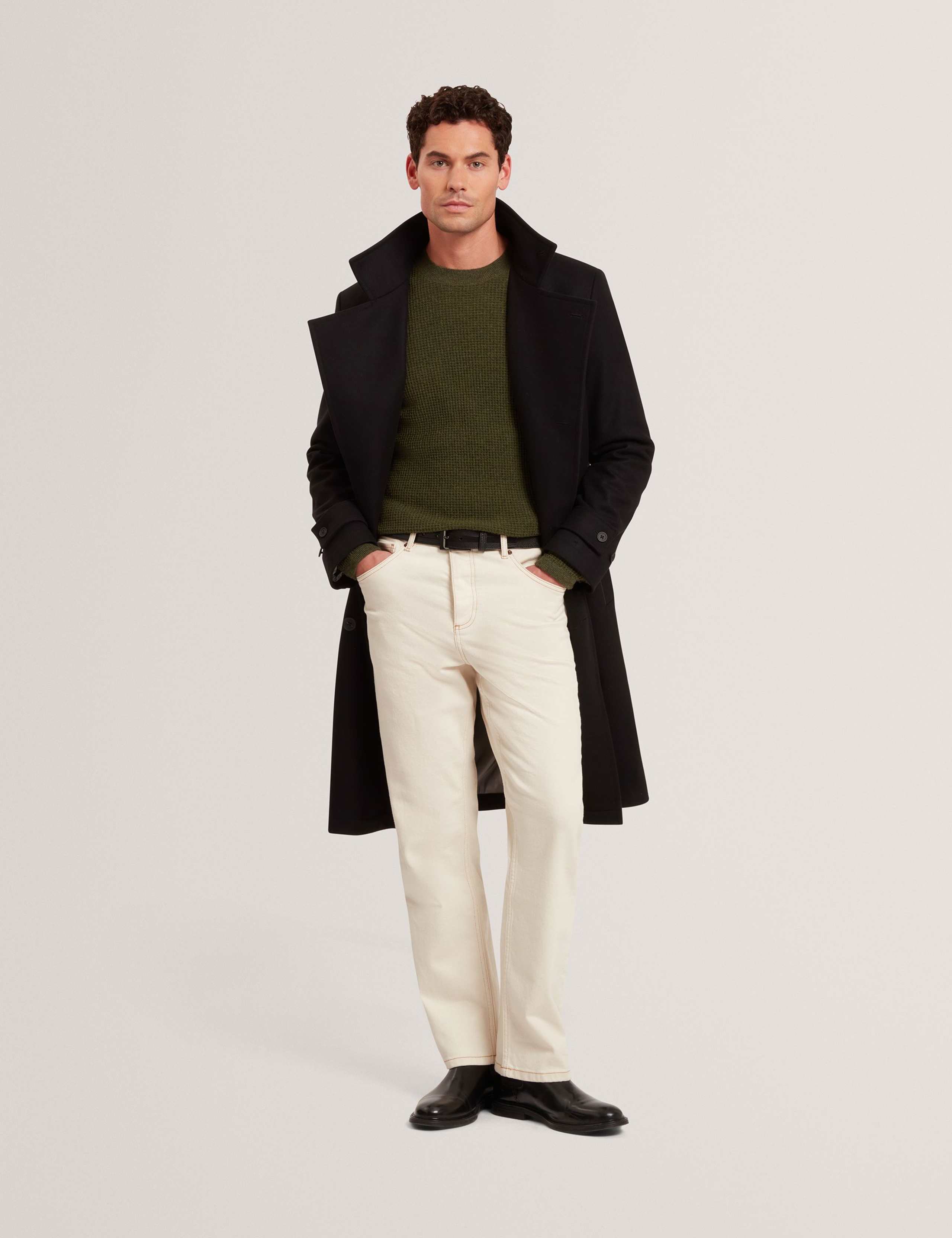 Wool Rich Funnel Neck Wrap Coat 3 of 4