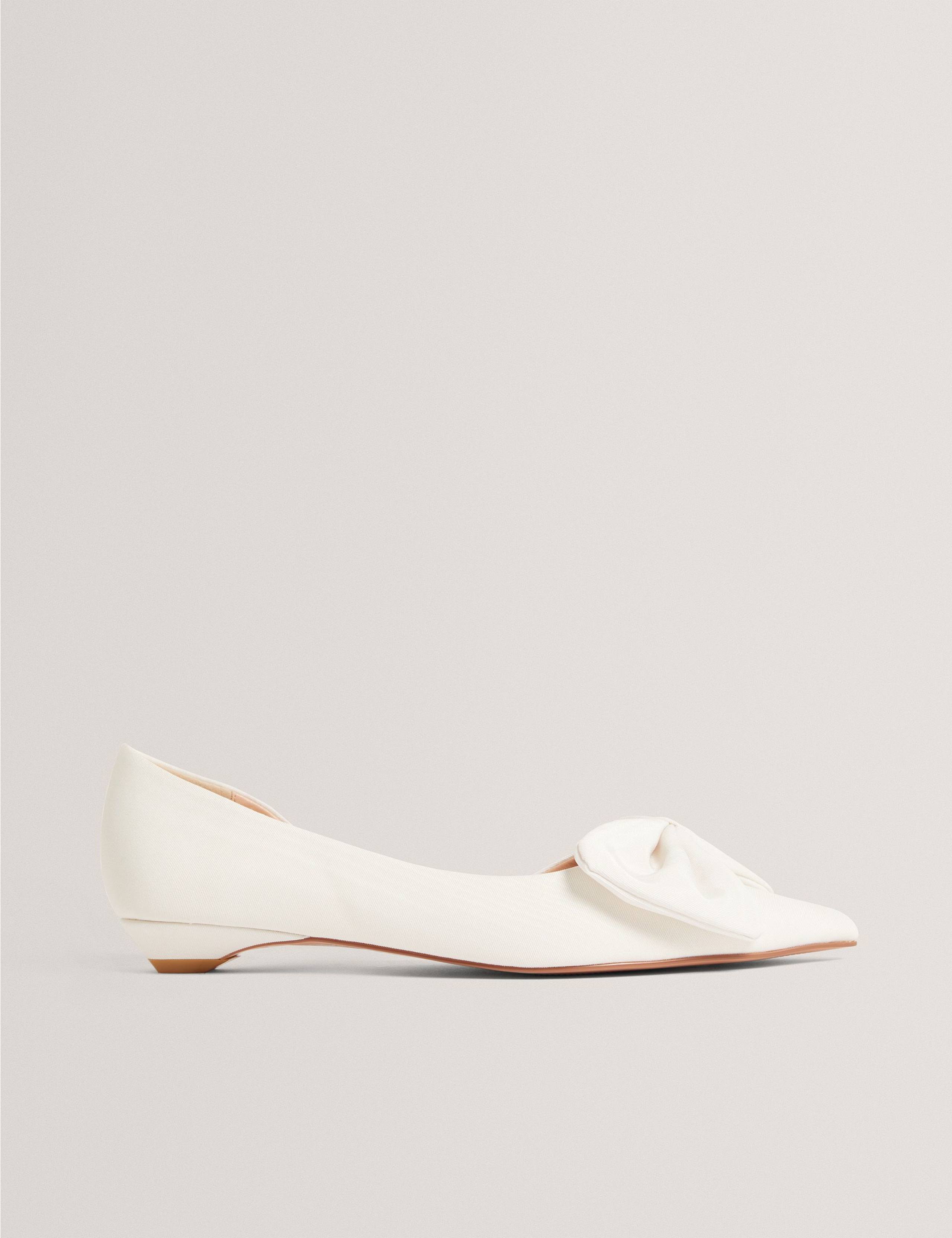Satin Bow Slip On Flat Pointed Pumps 2 of 4