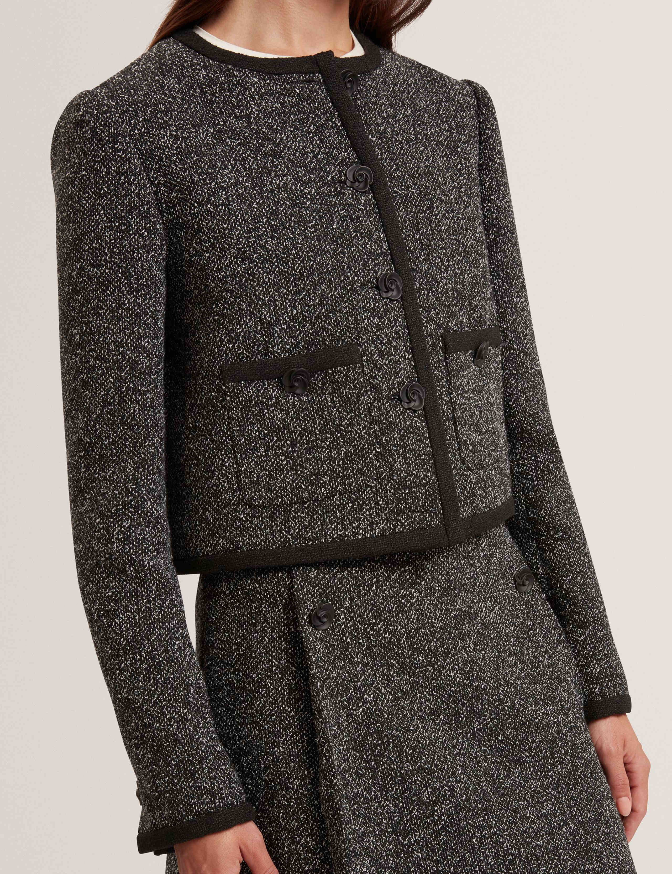 Cotton Rich Bouclé Cropped Tailored Jacket 5 of 7