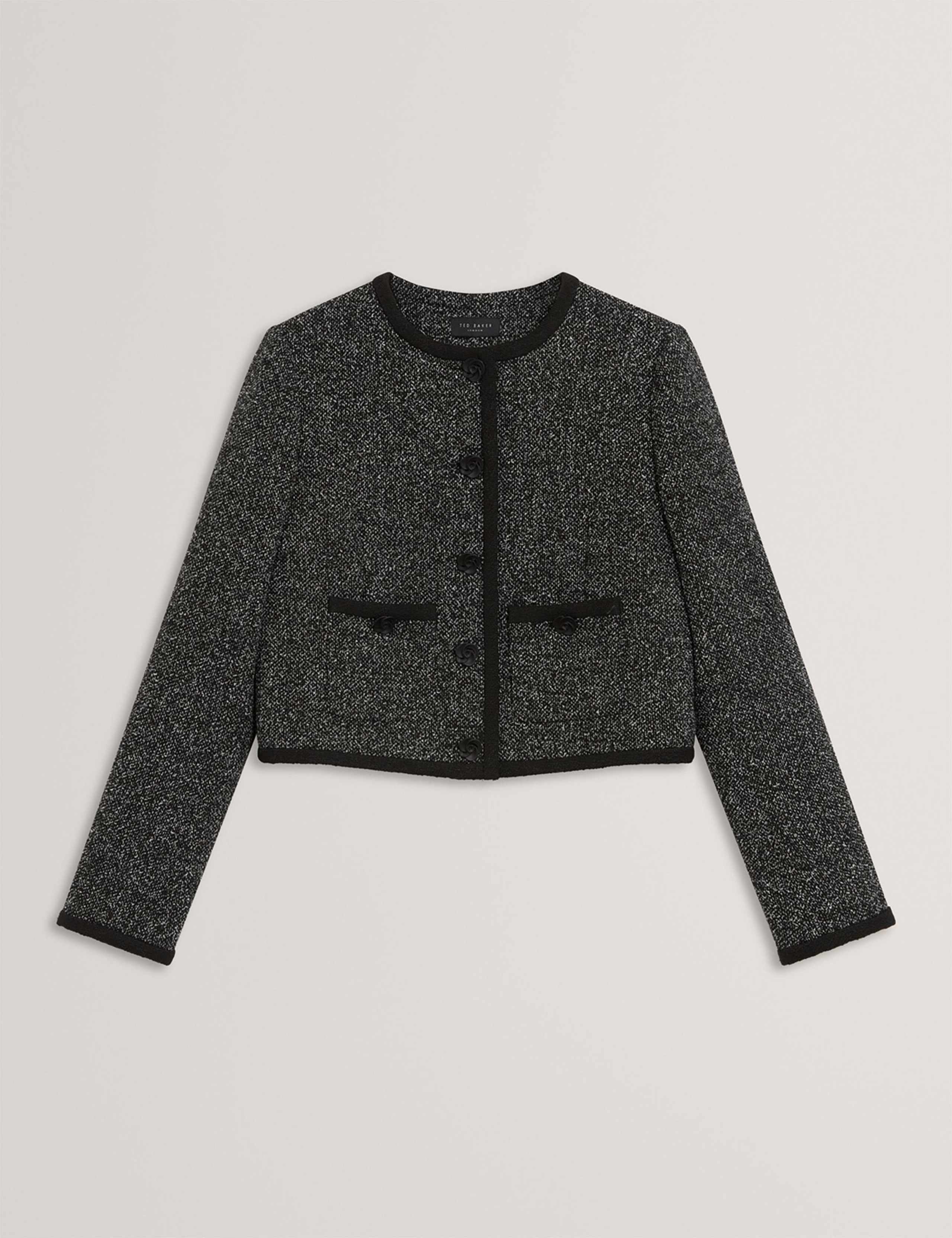 Cotton Rich Bouclé Cropped Tailored Jacket 2 of 7