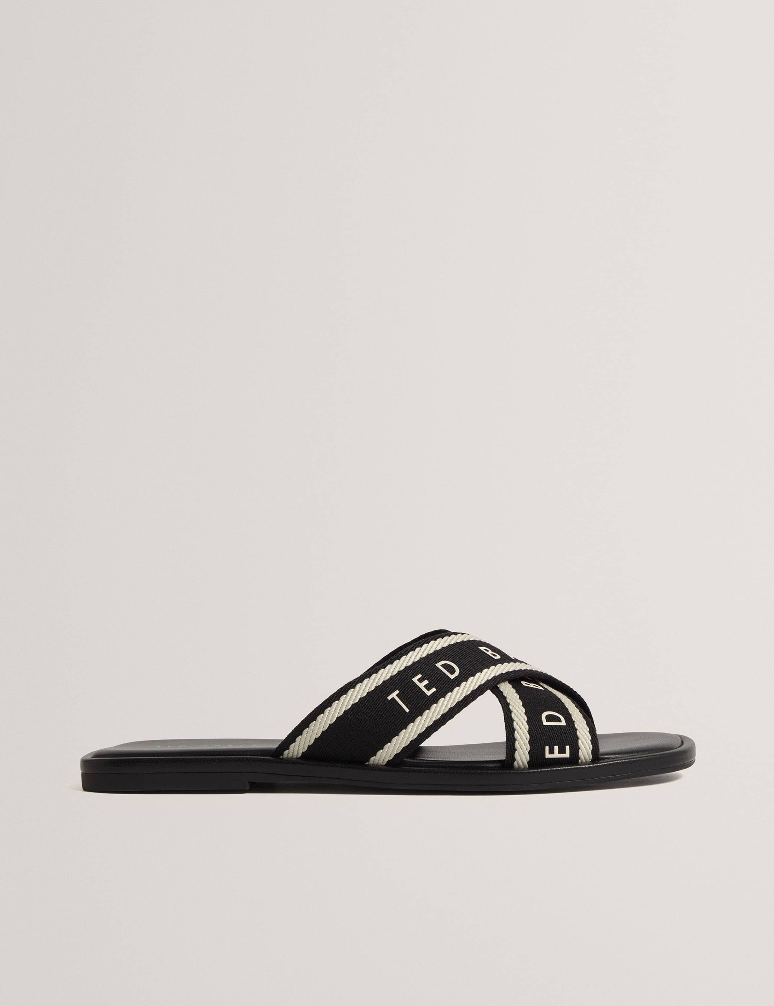 Logo Webbing Crossover Strap Flat Sandals 2 of 4