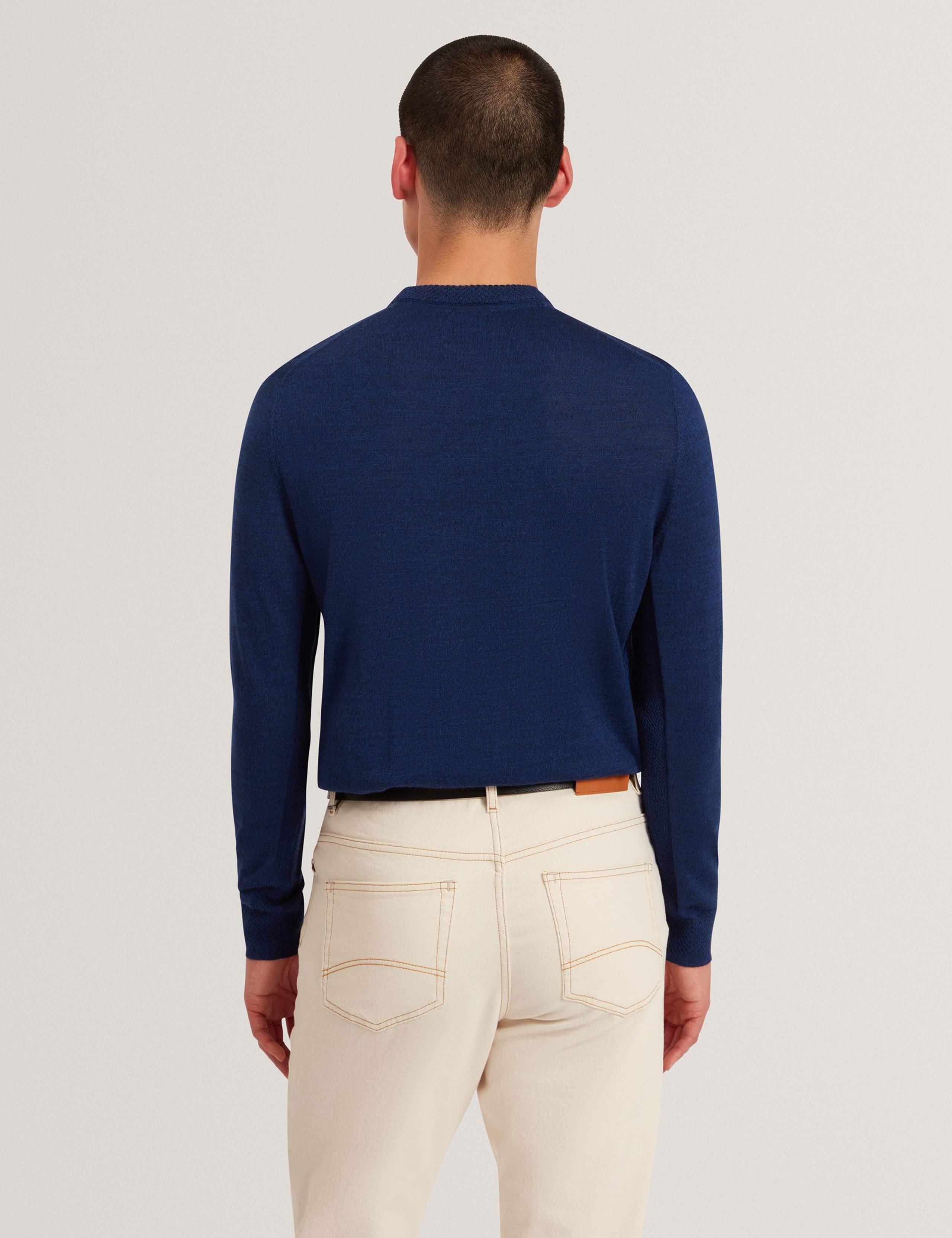 Pure Wool Logo Embroidery Crew Neck Jumper 3 of 4