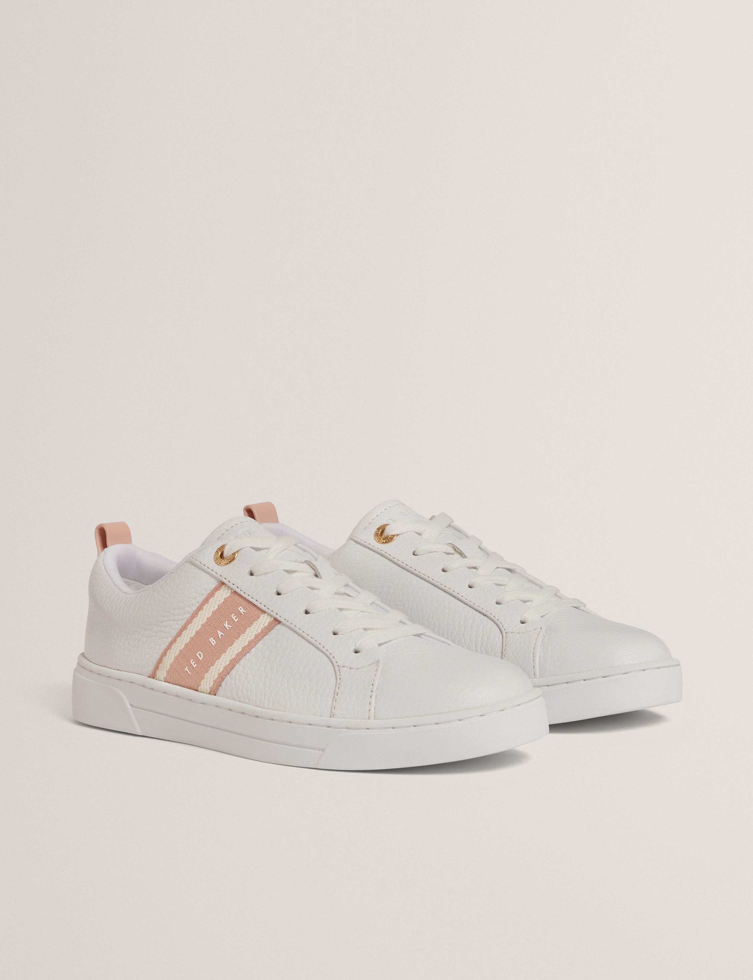 Leather Lace Up Webbing Detail Trainers 3 of 4