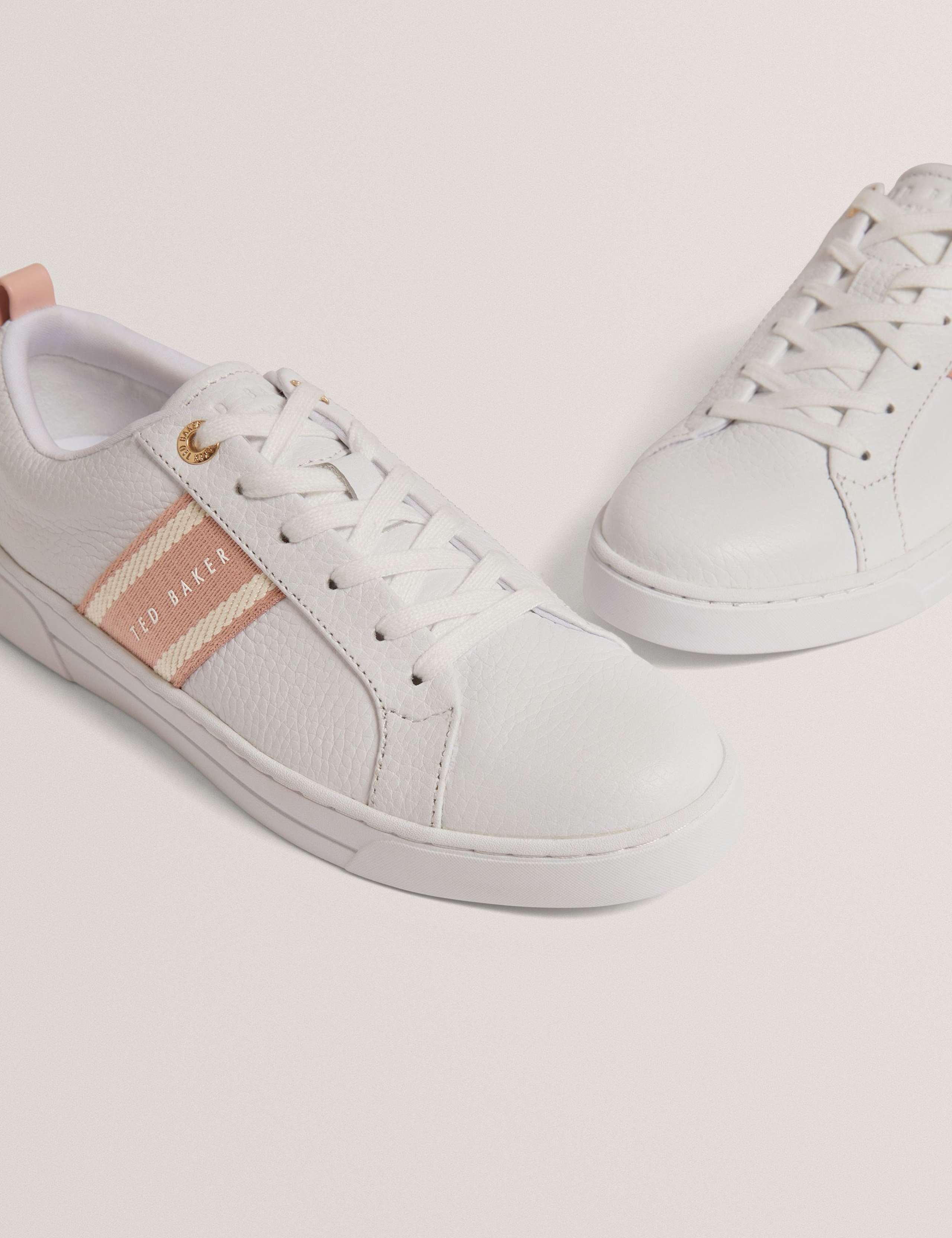 Leather Lace Up Webbing Detail Trainers 4 of 4
