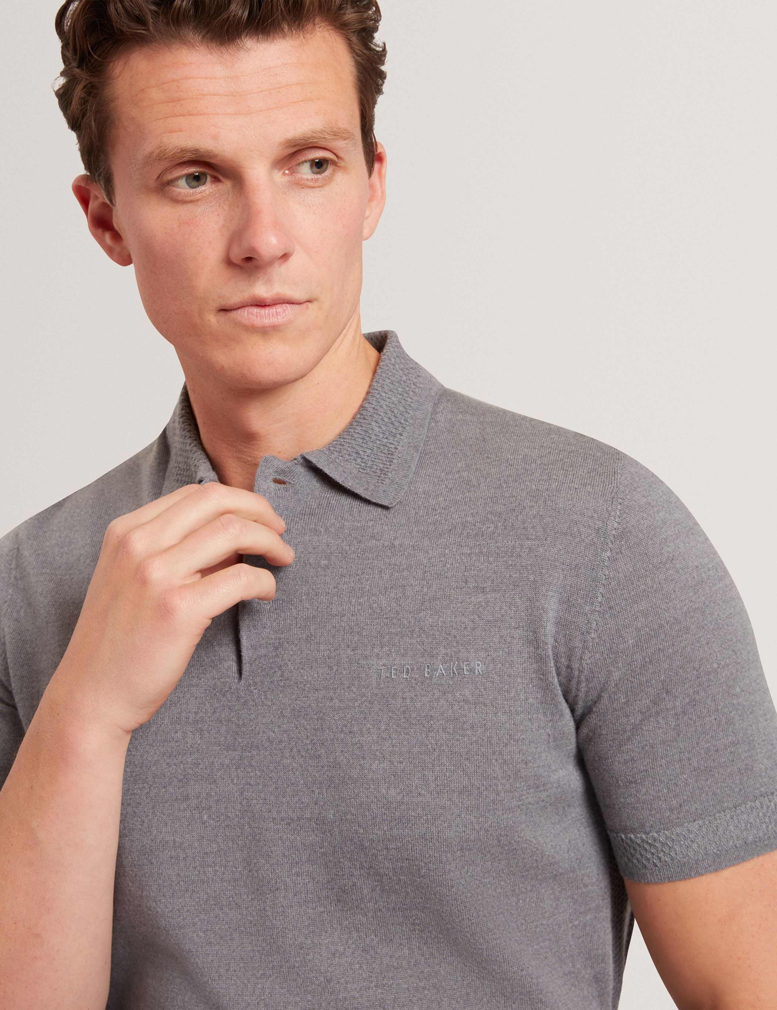 Pure Wool Branded Knitted Polo Shirt 2 of 4