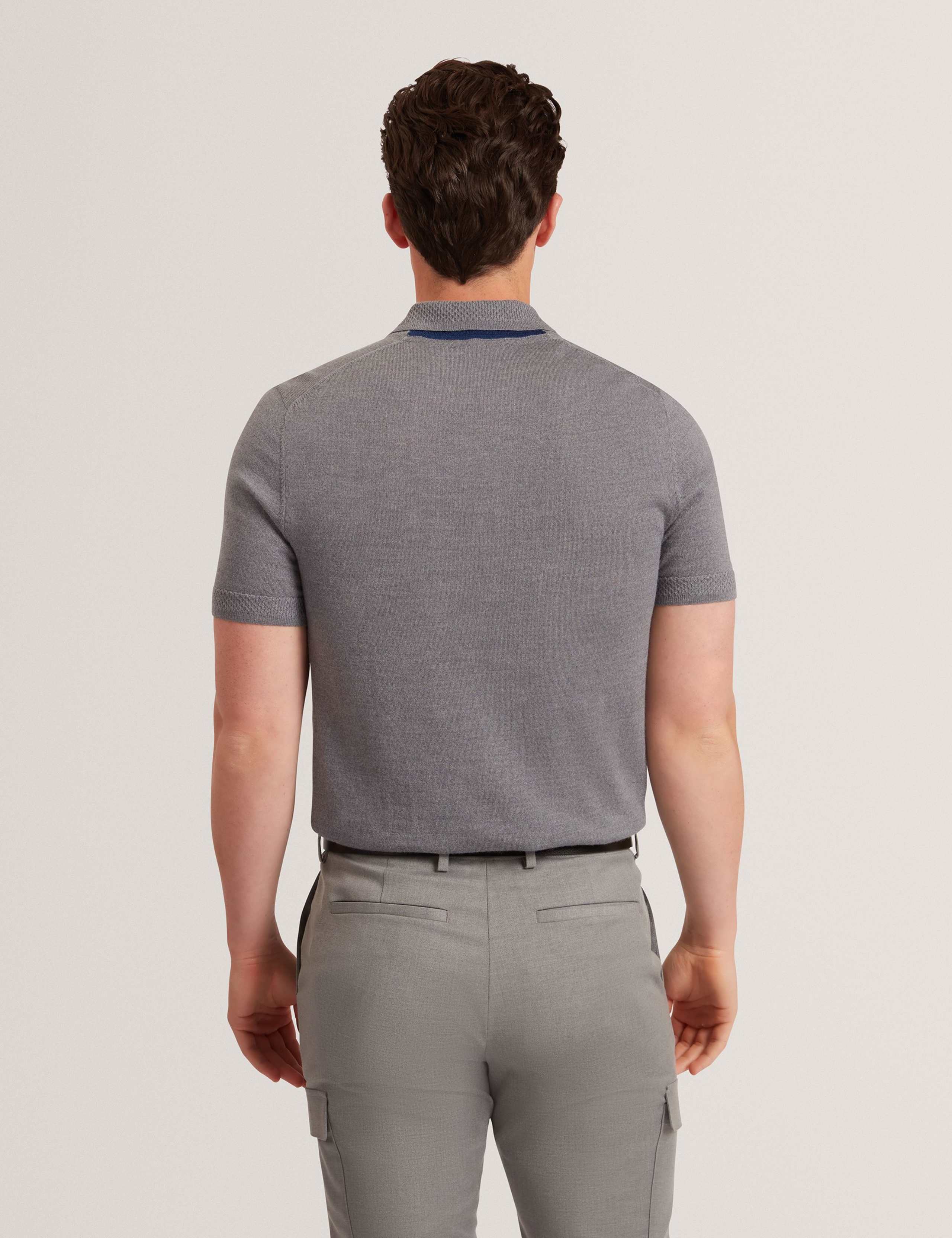 Pure Wool Branded Knitted Polo Shirt 4 of 4