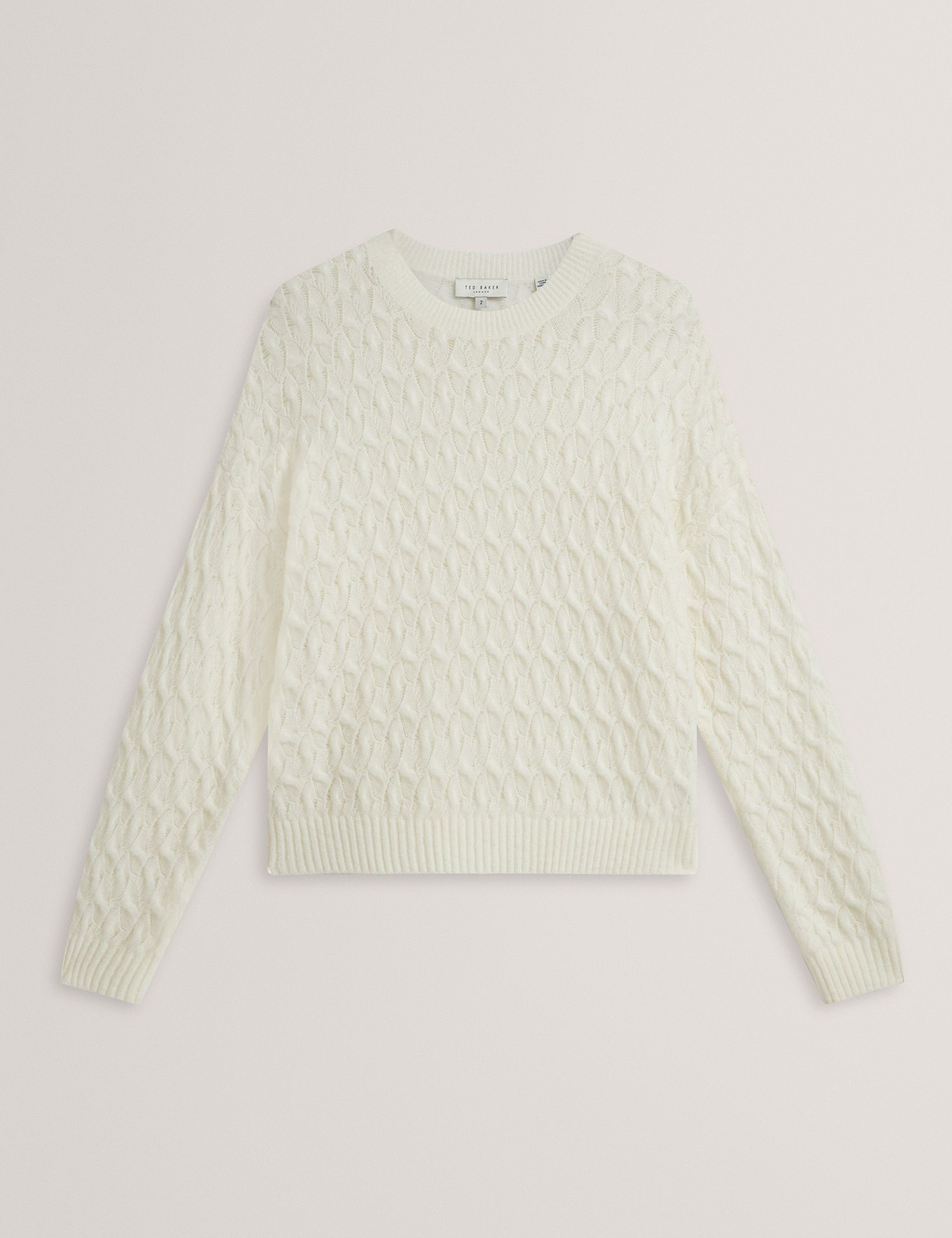 Wool Rich Pointell Crew Neck Jumper 2 of 6