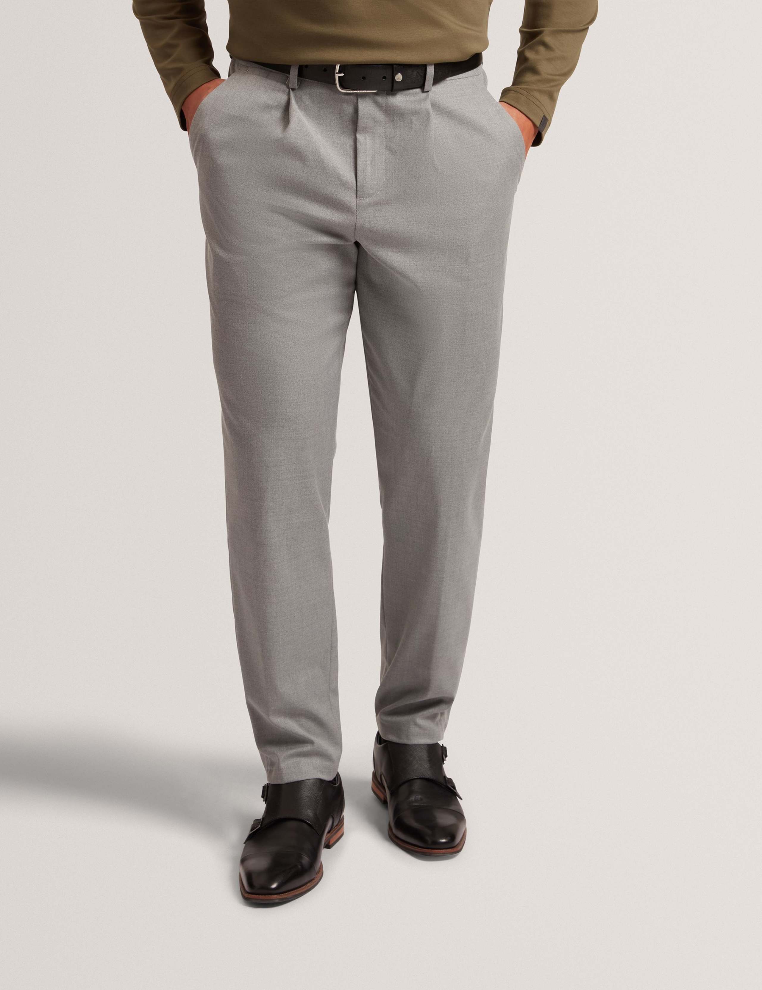 Tapered Fit Single Pleat Trousers 1 of 4