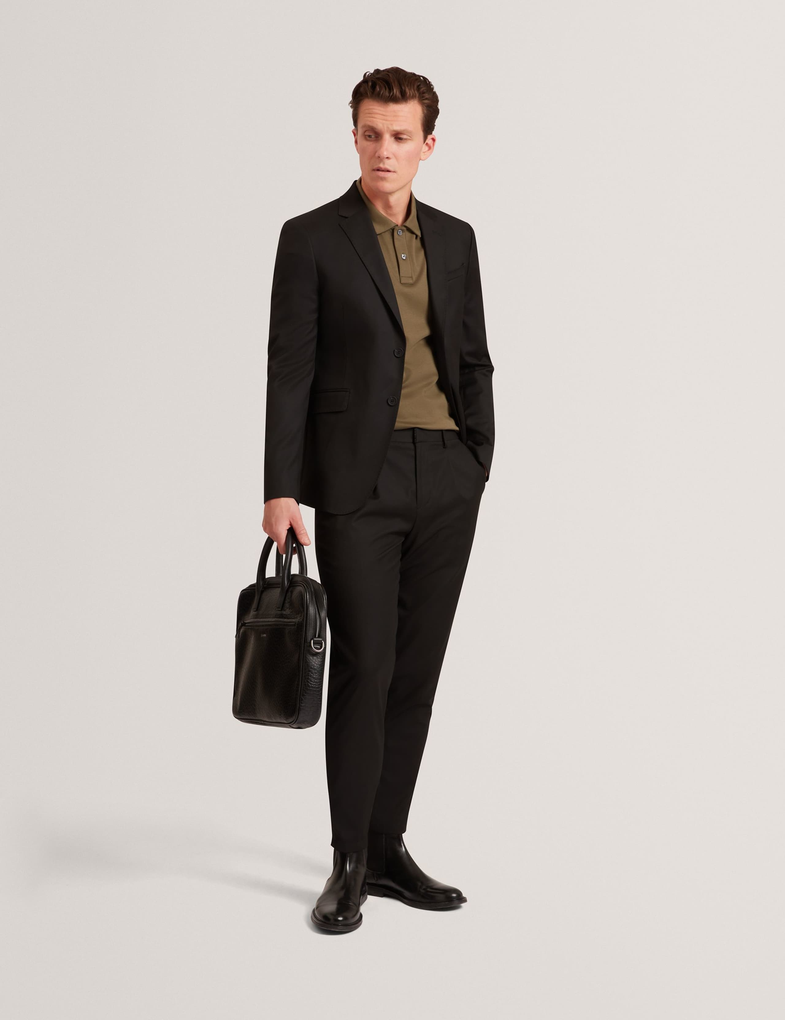 Tapered Fit Single Pleat Trousers 3 of 4